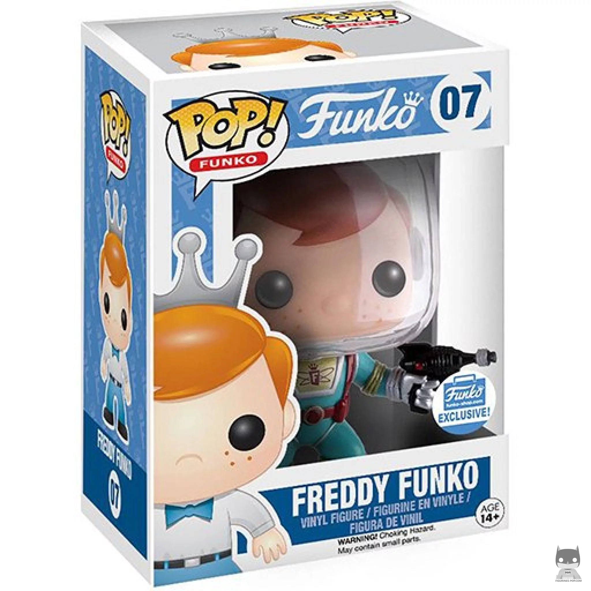 Figura Funko Pop! Freddy Funko (con pistola de rayos) en su caja