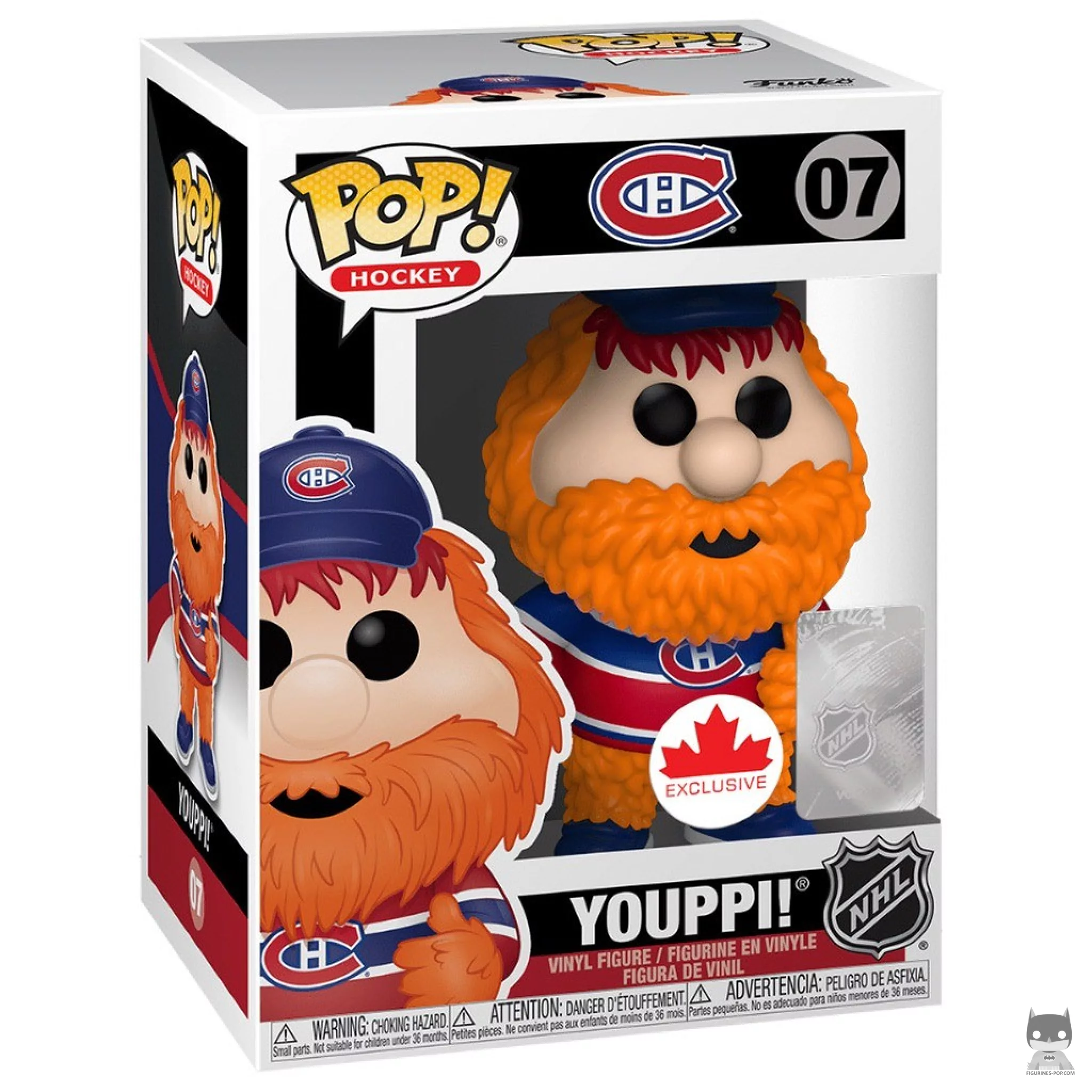 Figura Funko Pop! Youppi! (Canadiens) en su caja