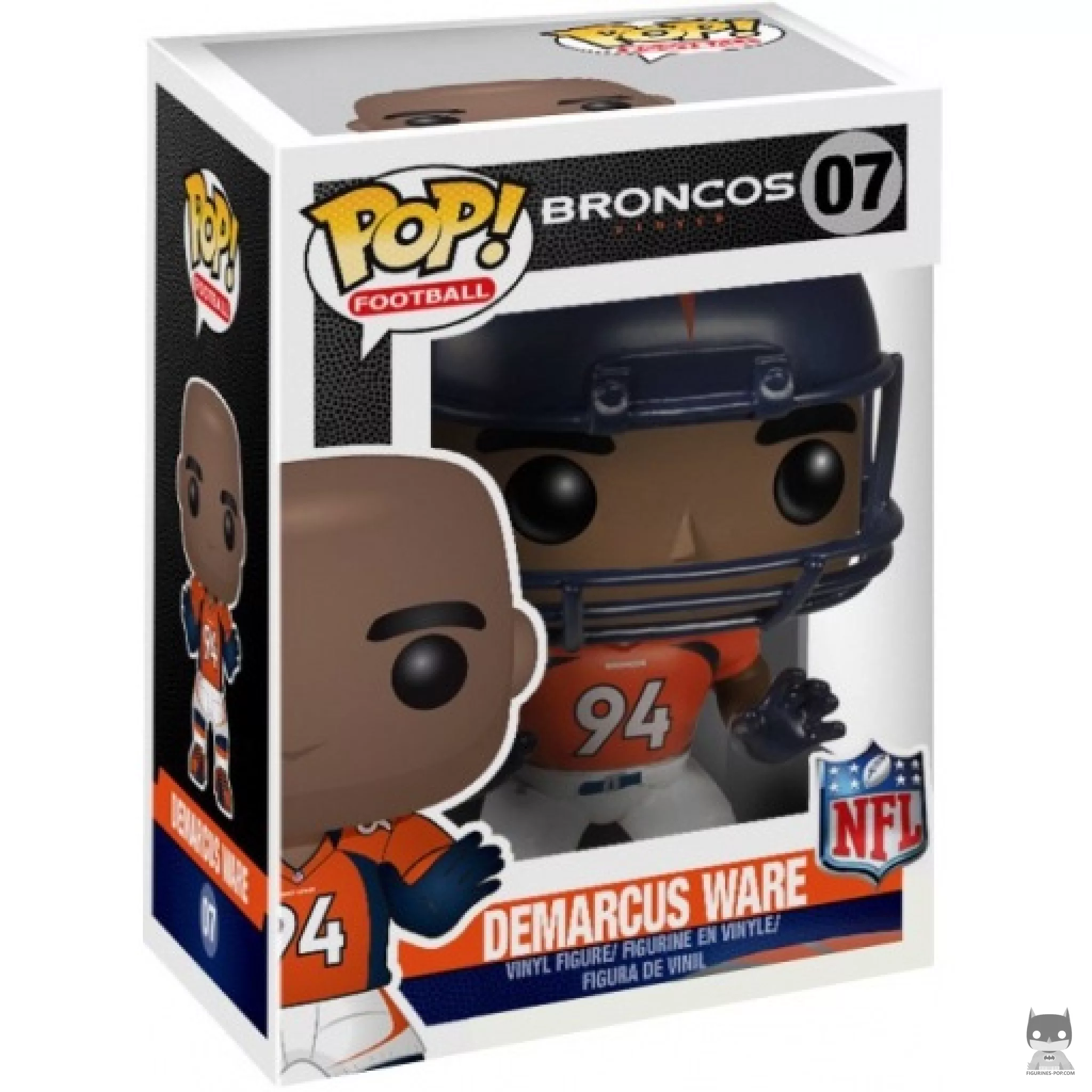 Figura Funko Pop! DeMarcus Ware en su caja