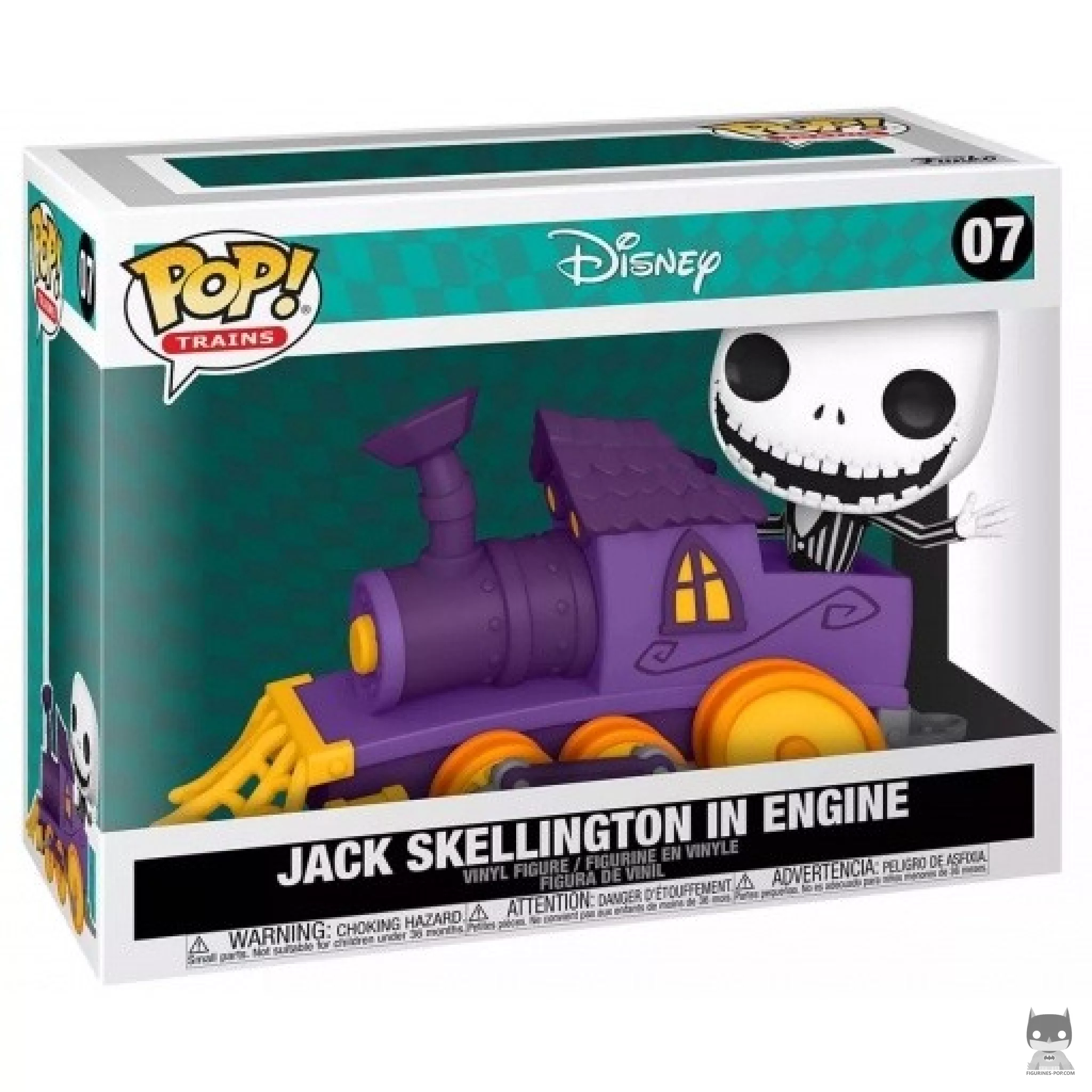 Figura Funko Pop! Jack Skellington en locomotora en su caja
