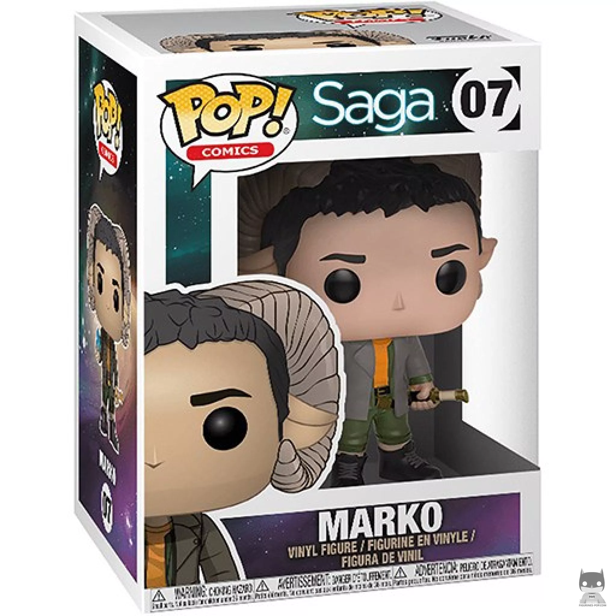 Figura Funko Pop! Marko con espada en su caja