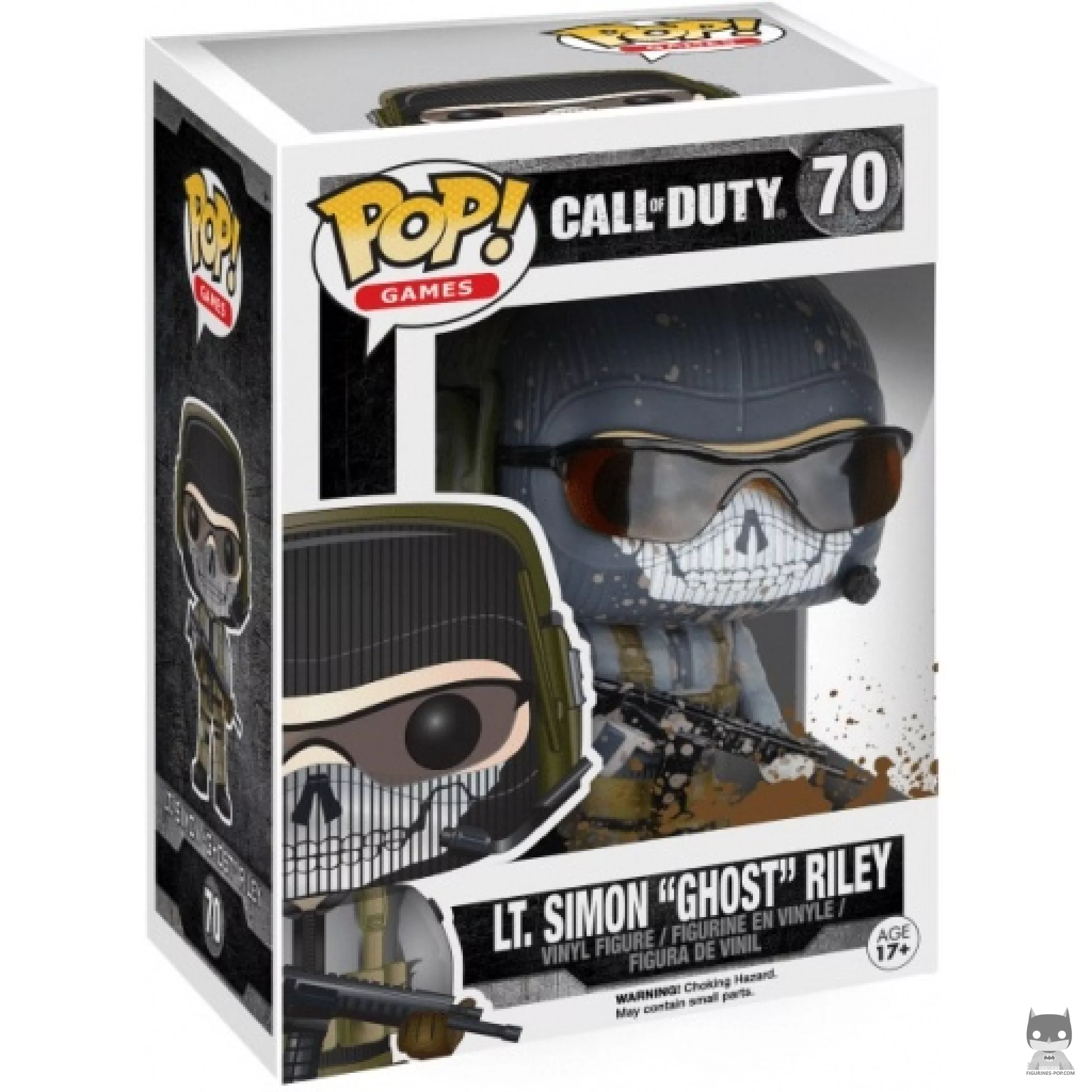 Figura Funko Pop! Lt. Simon "Ghost" Riley (Salpicado de barro) (Chase) en su caja