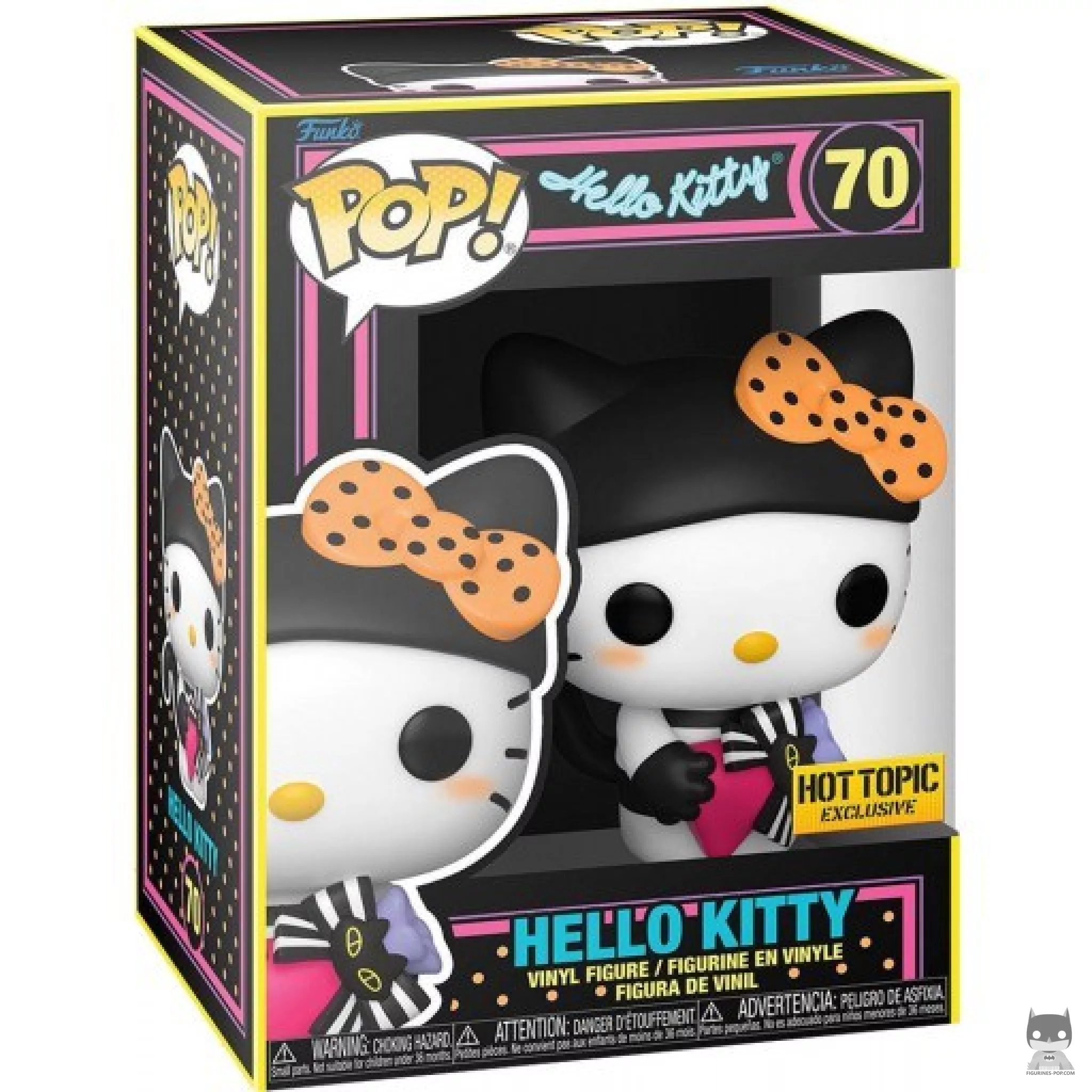 Figura Funko Pop! Hello Kitty (Luz negra) en su caja