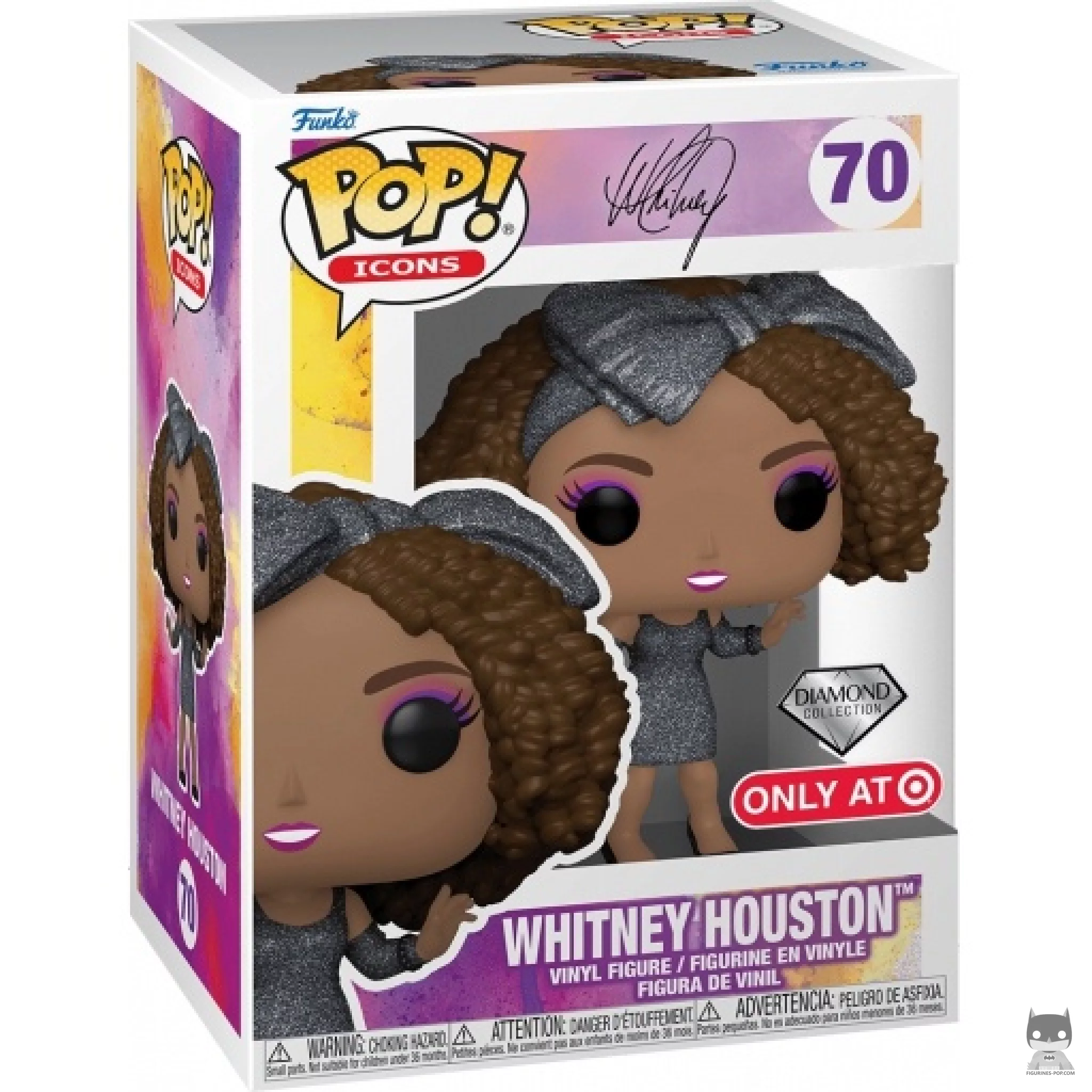 Figura Funko Pop! Whitney Houston (Purpurina de diamante) en su caja