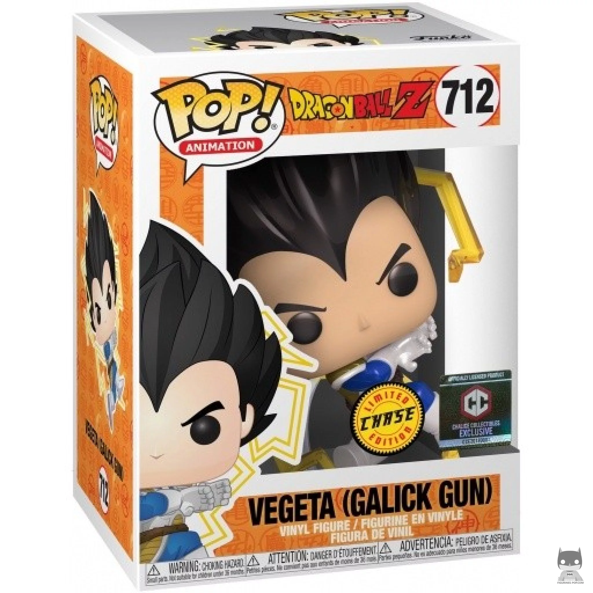 Figura Funko Pop! Vegeta Galick Gun (Chase & Metalizado) en su caja