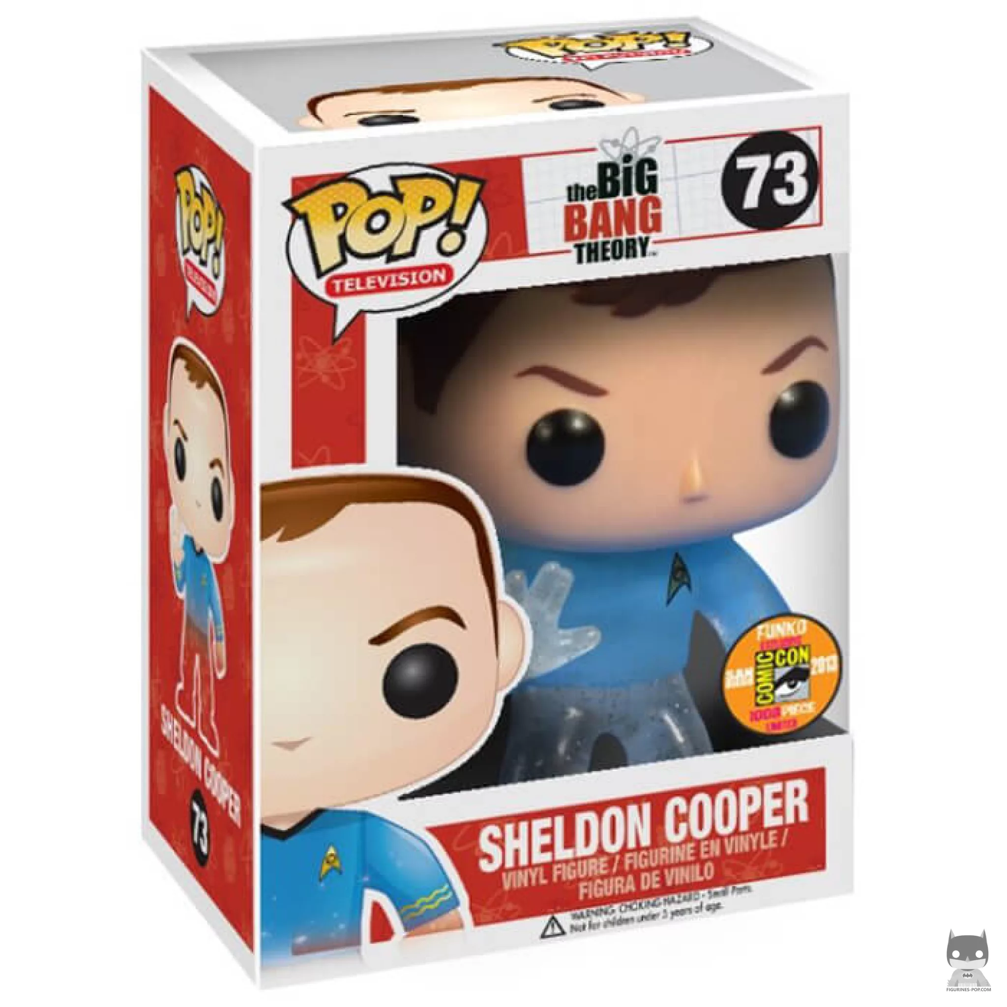 Figura Funko Pop! Sheldon Cooper (Star Trek) (Fade) en su caja