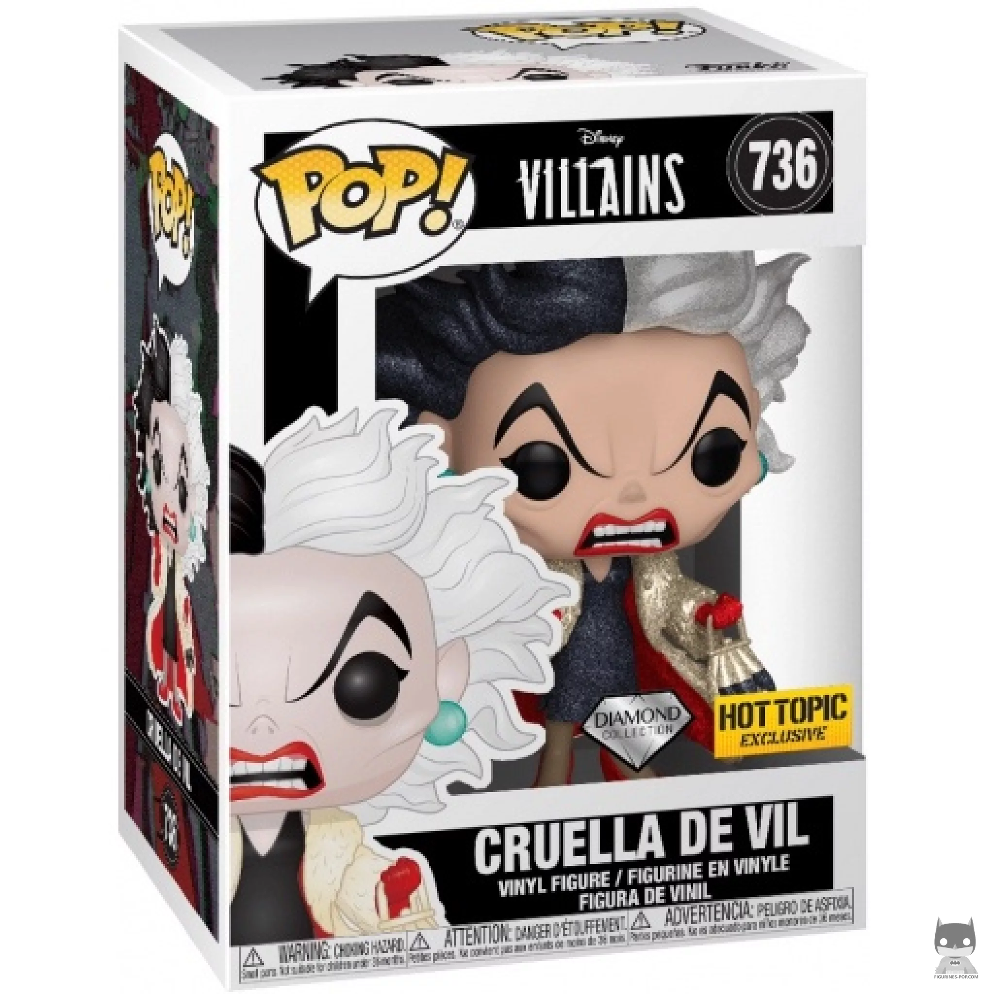 Figura Funko Pop! Cruella de Vil (Purpurina de diamante) en su caja