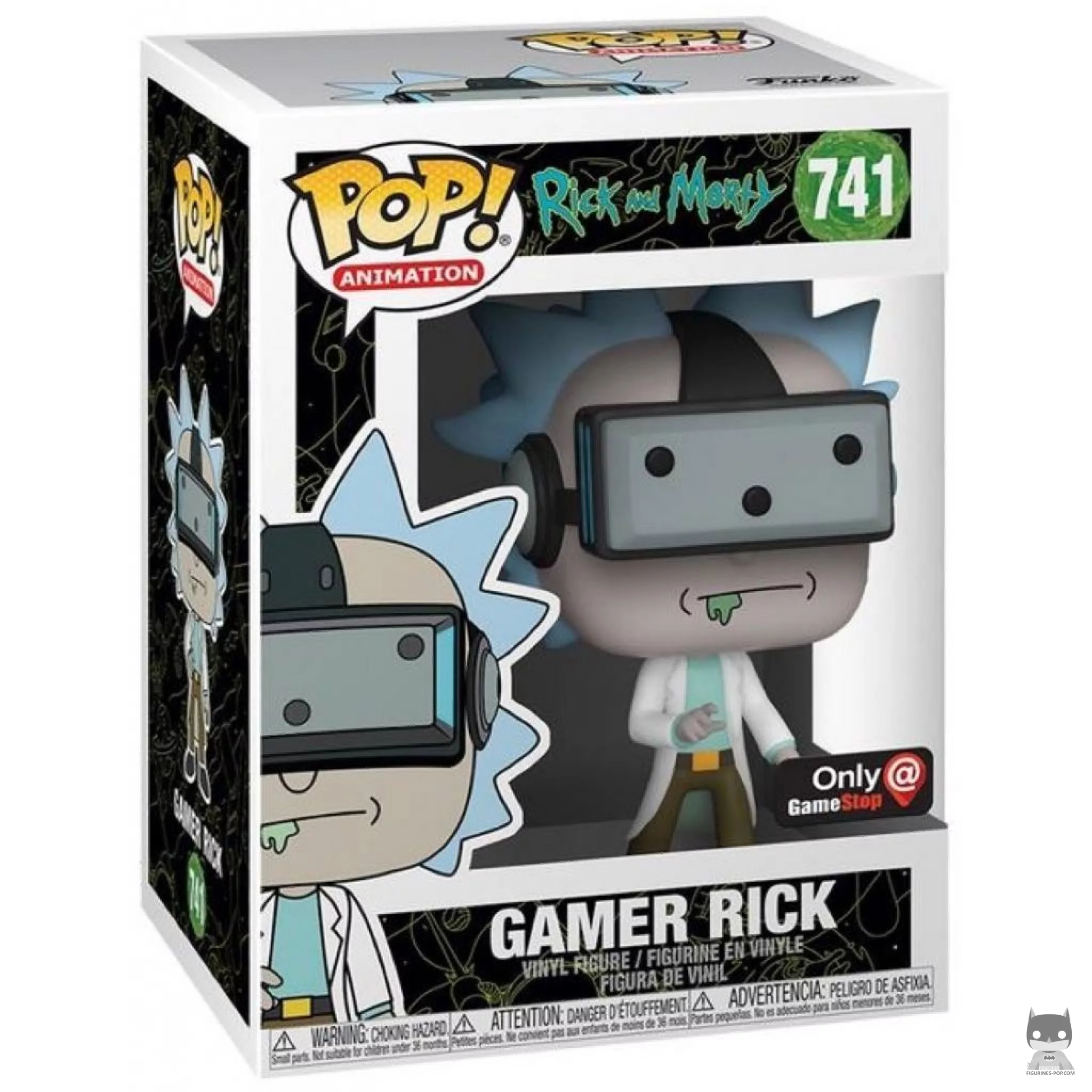 Figura Funko Pop! Rick gamer en su caja