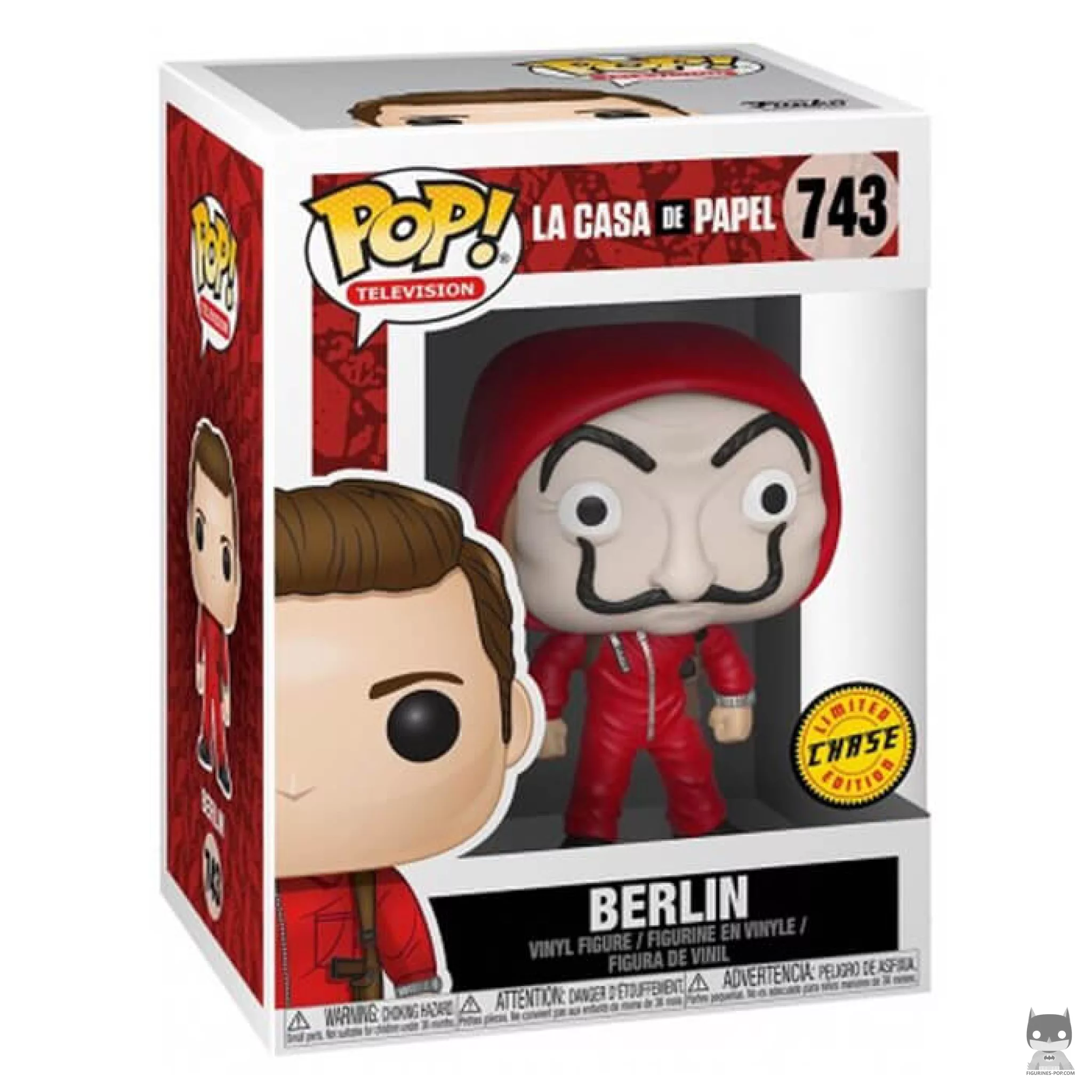 Figura Funko Pop! Berlín (Con máscara) (Chase) en su caja