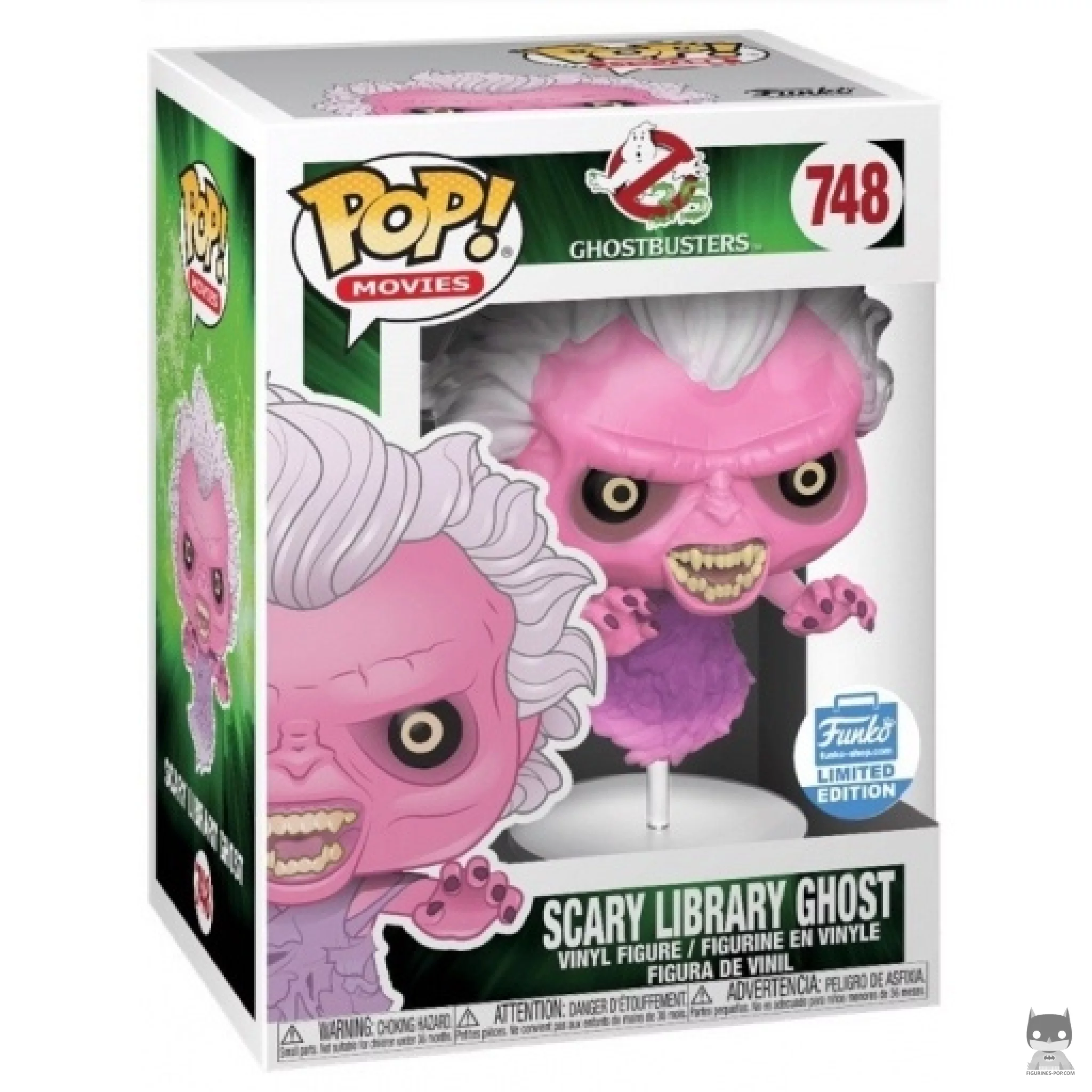 Figura Funko Pop! Fantasma de la biblioteca (Translúcido) en su caja