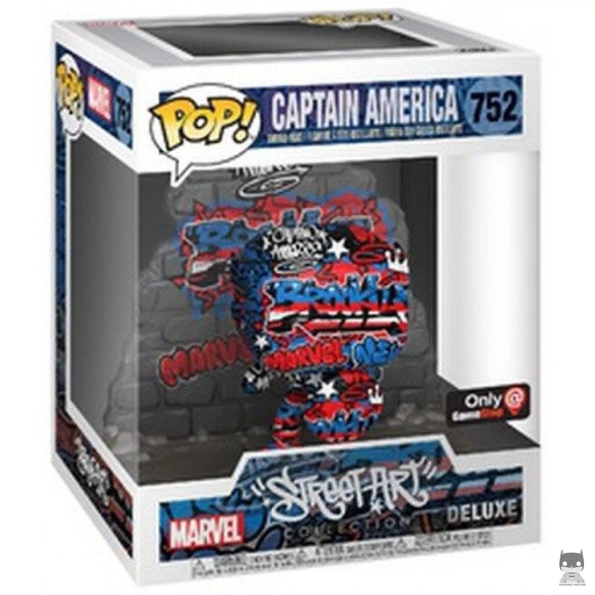 Figura Funko Pop! Capitán América Street Art en su caja