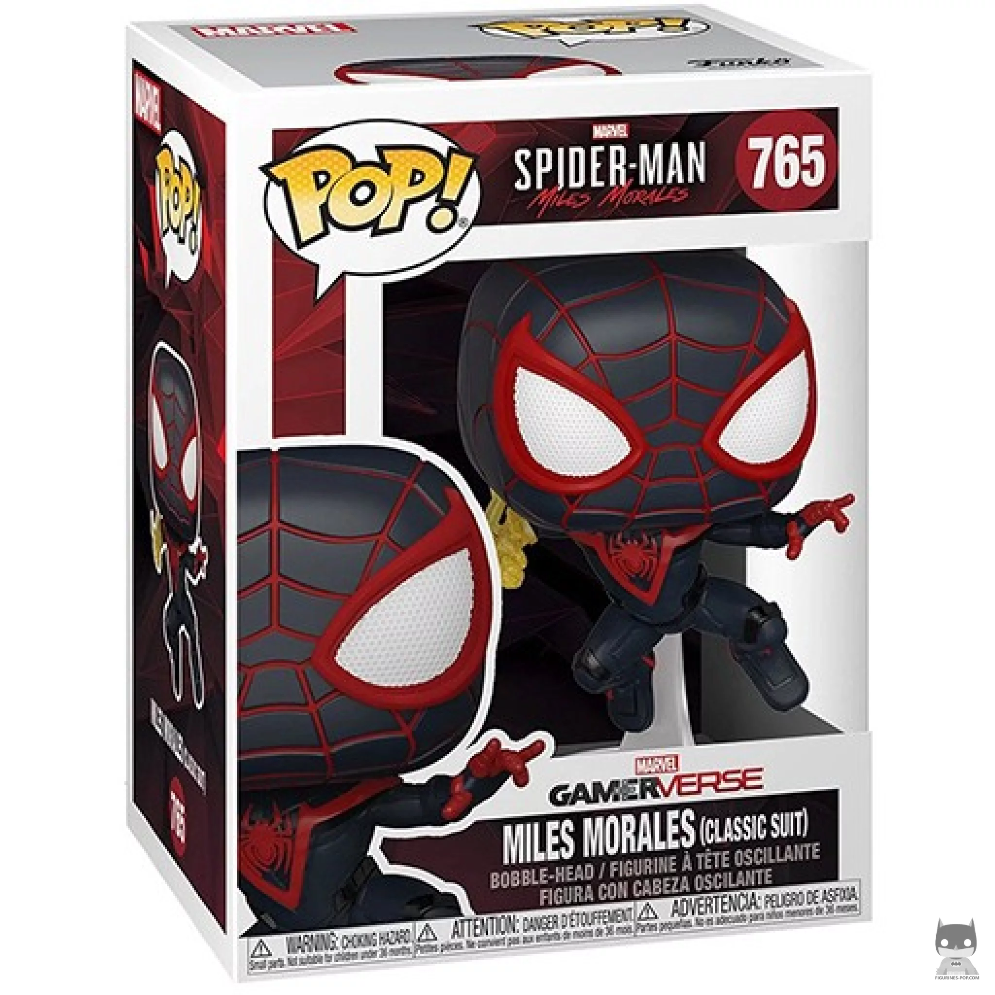 Figura Funko Pop! Miles Morales (Traje clásico) en su caja