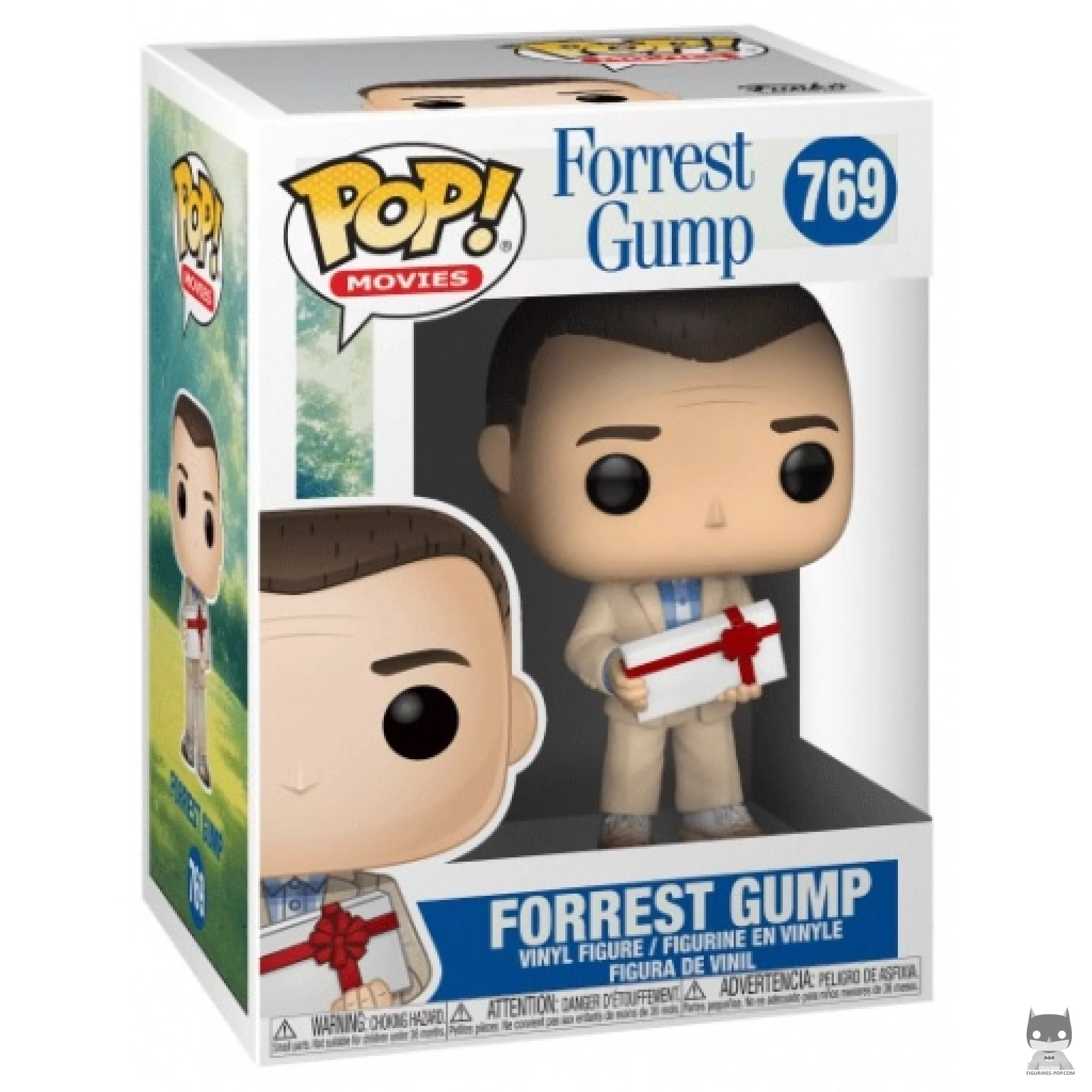 Figura Funko Pop! Forrest Gump con bombones en su caja
