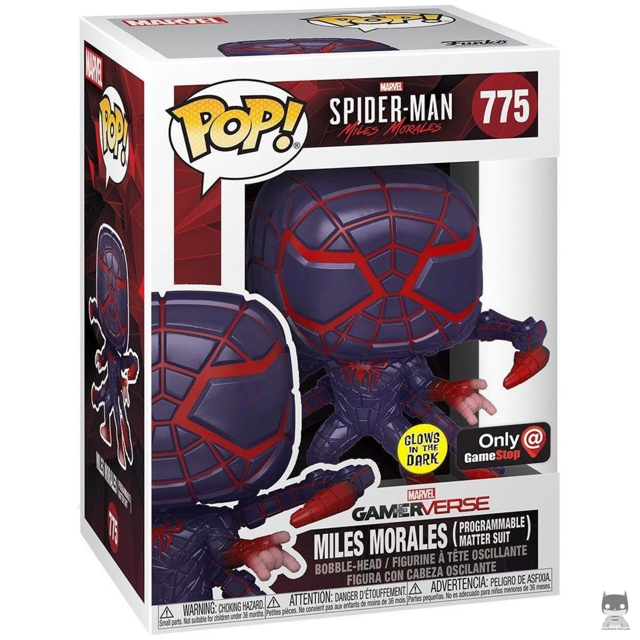 Figura Funko Pop! Miles Morales (Traje de materia programable) en su caja