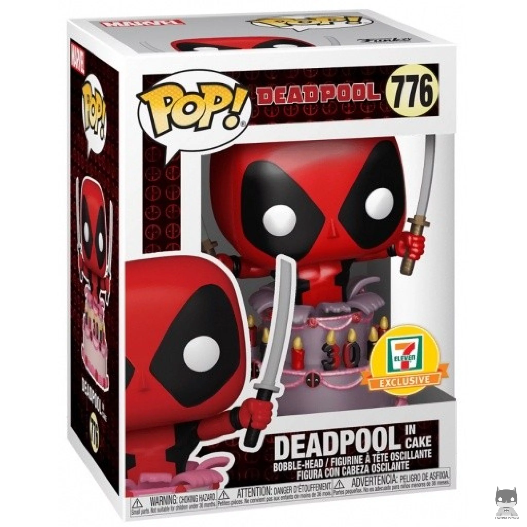 Figura Funko Pop! Deadpool en la tarta (Metalizado) en su caja