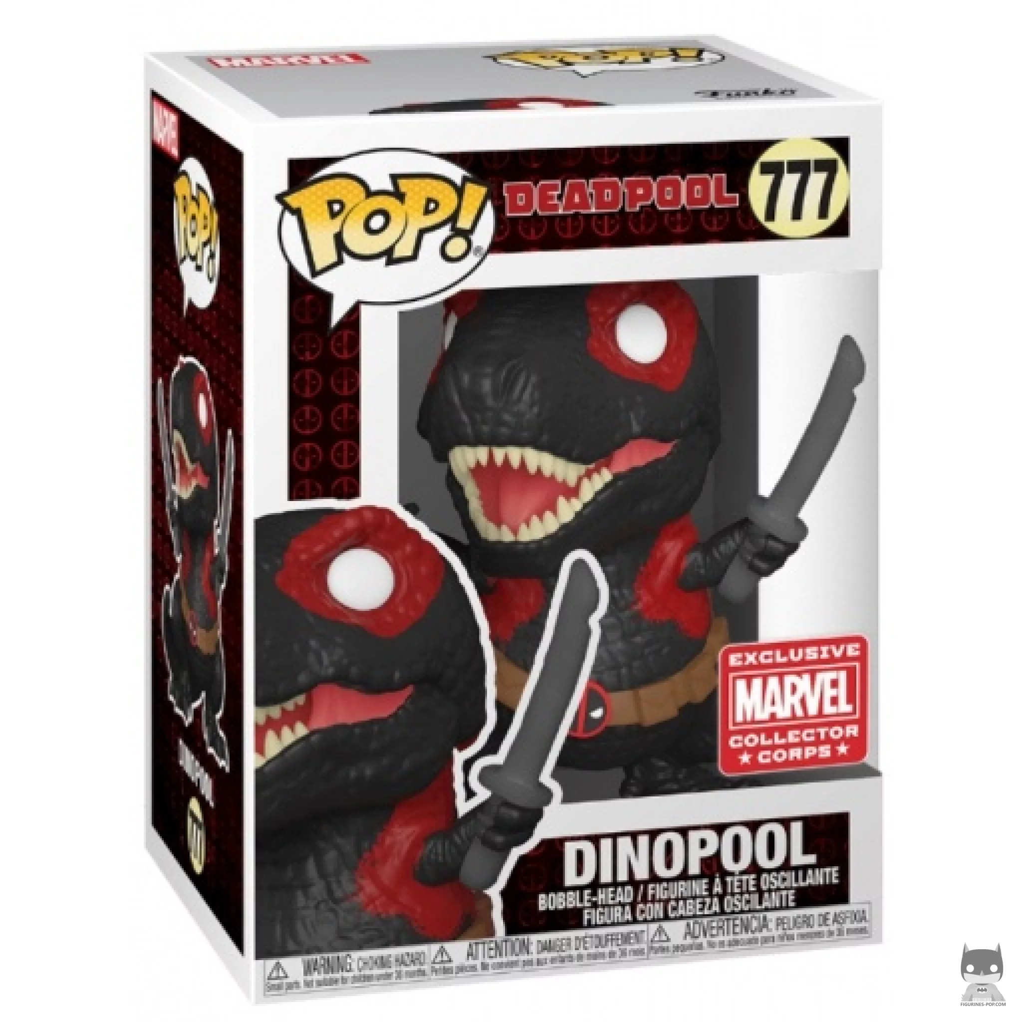 Figura Funko Pop! Dinopool (Negro) en su caja