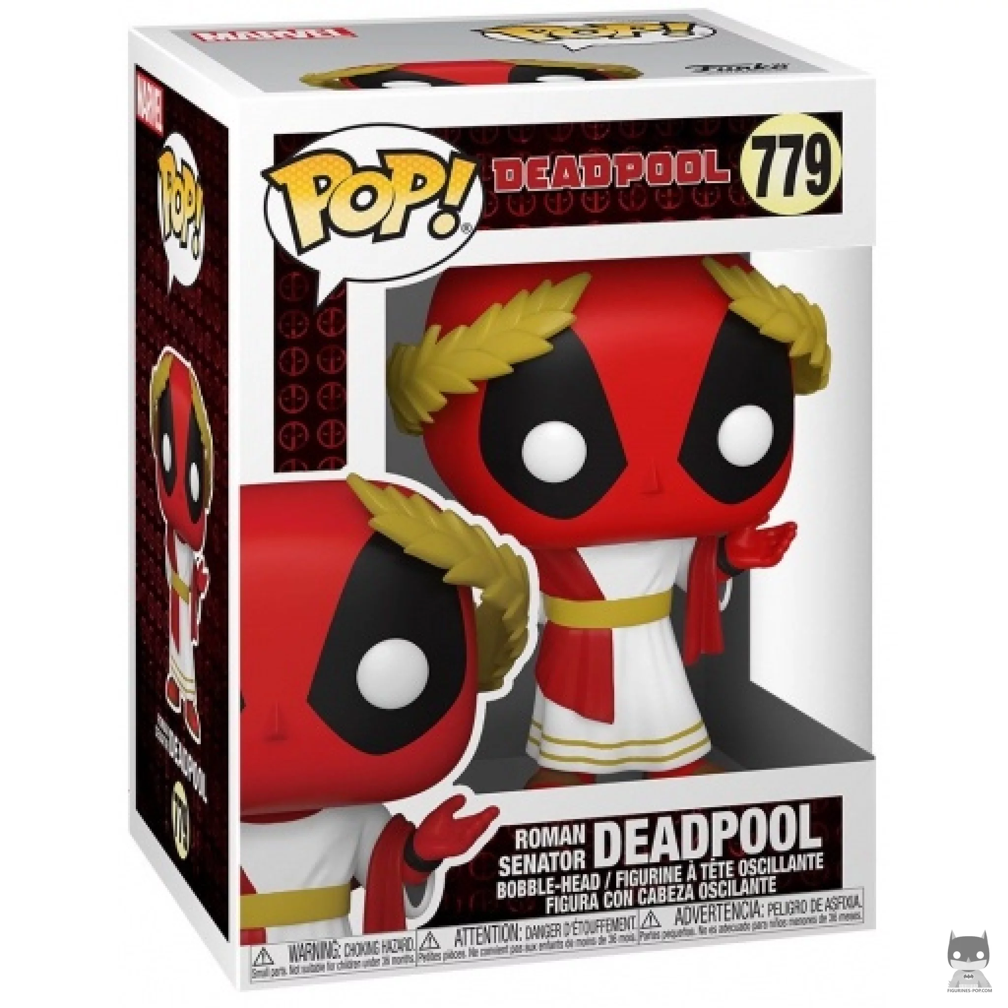 Figura Funko Pop! Deadpool senador romano en su caja
