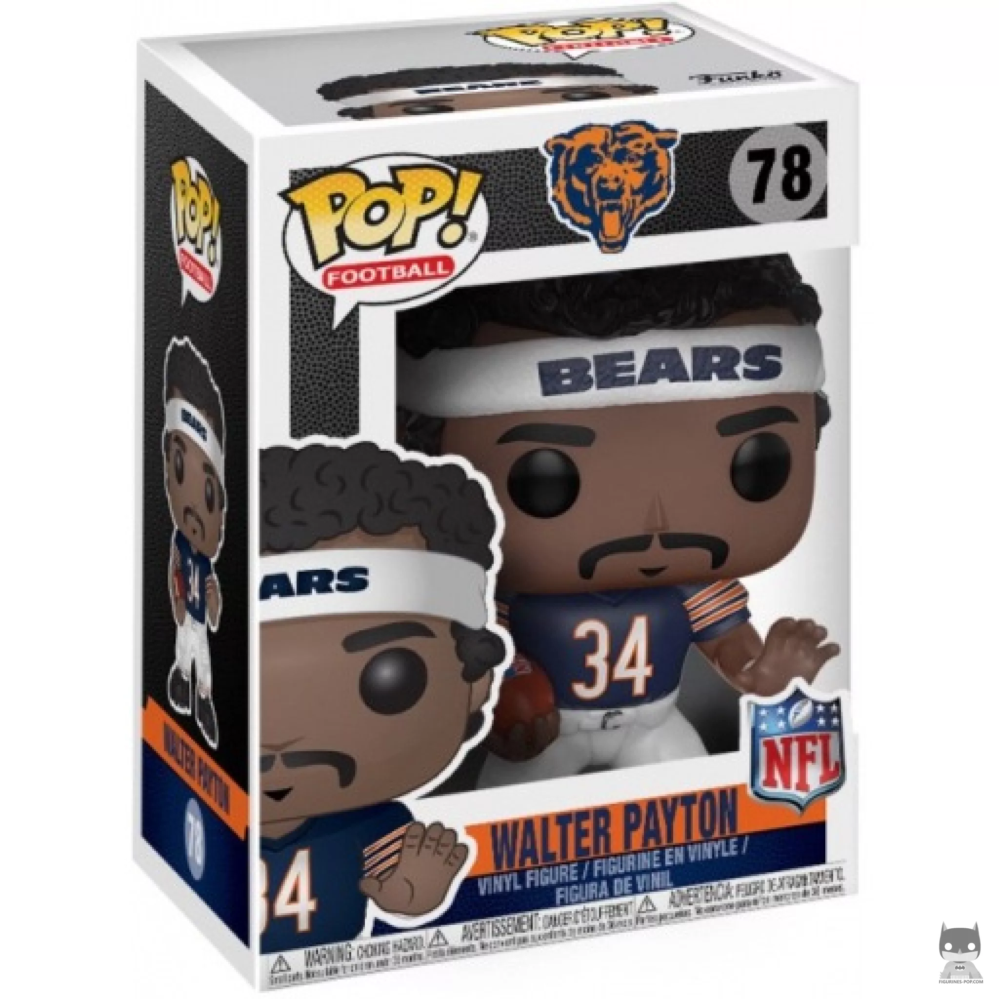 Figura Funko Pop! Walter Payton (Bears local) en su caja