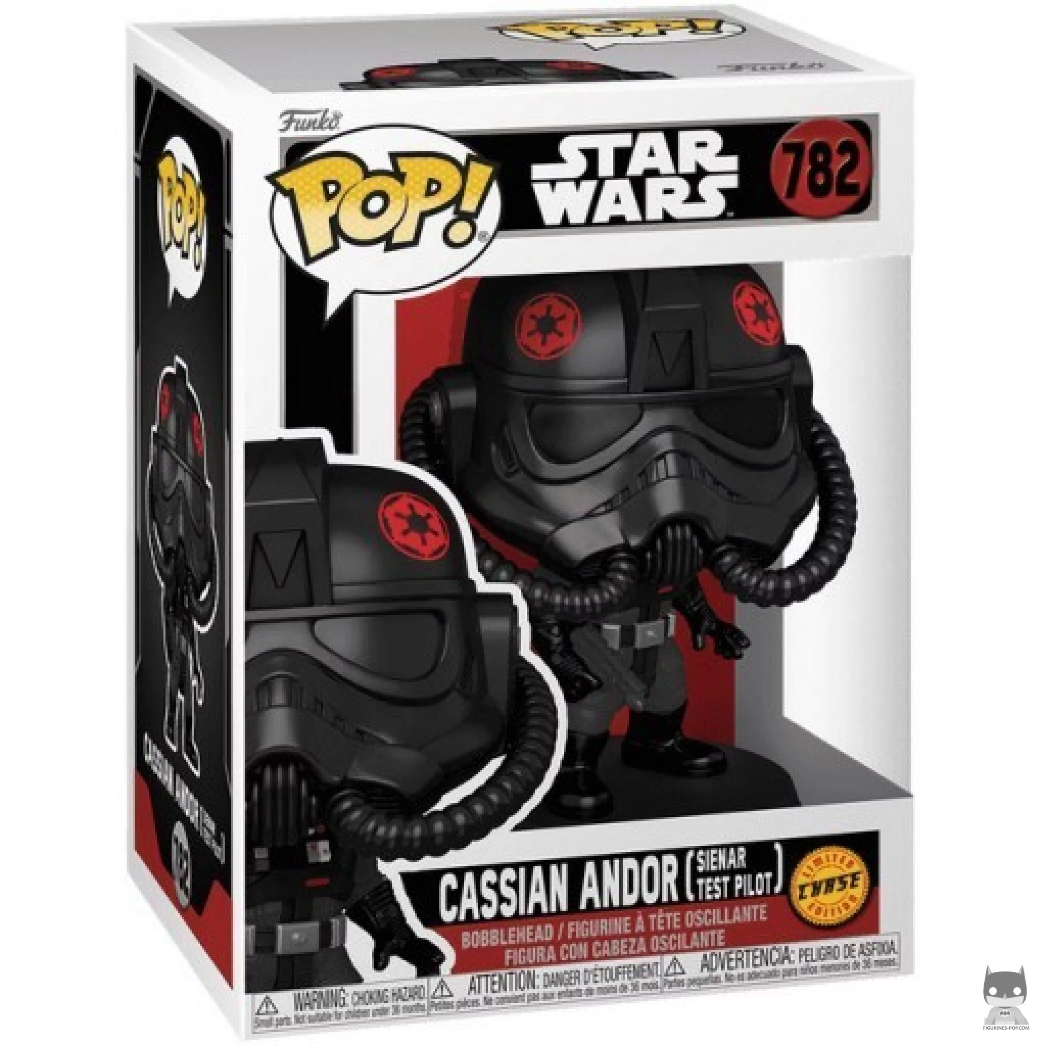 Figura Funko Pop! Cassian Andor (Piloto de pruebas de Sienar) (Chase) en su caja