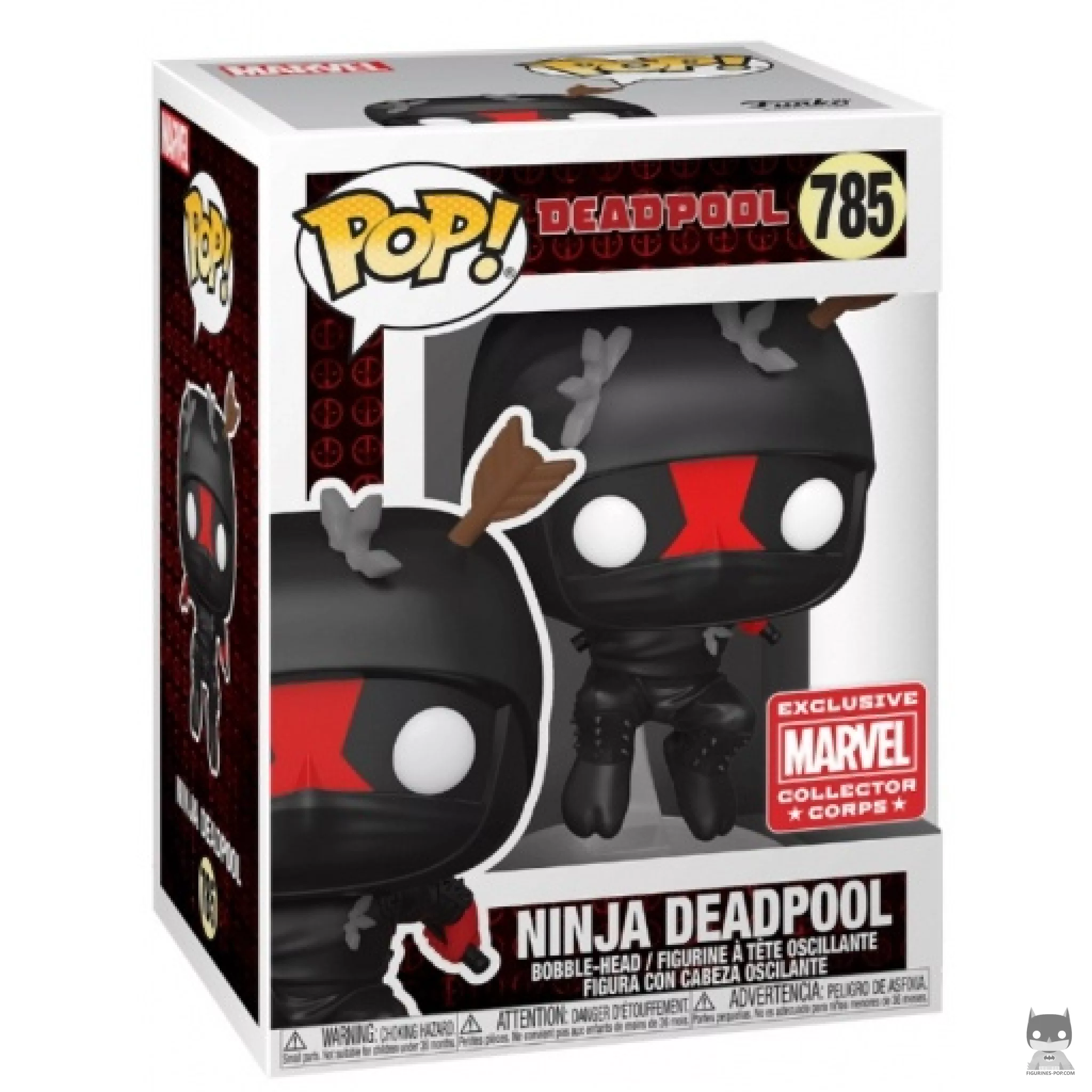 Figura Funko Pop! Deadpool ninja en su caja