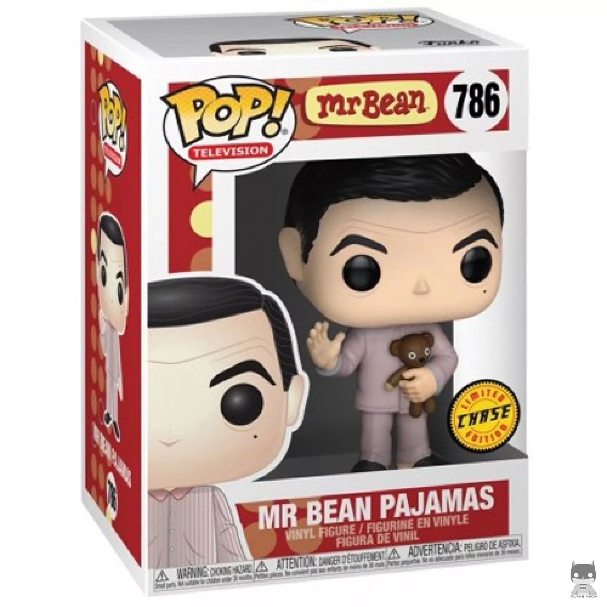 Figura Funko Pop! Mr. Bean en pijama (Chase) en su caja