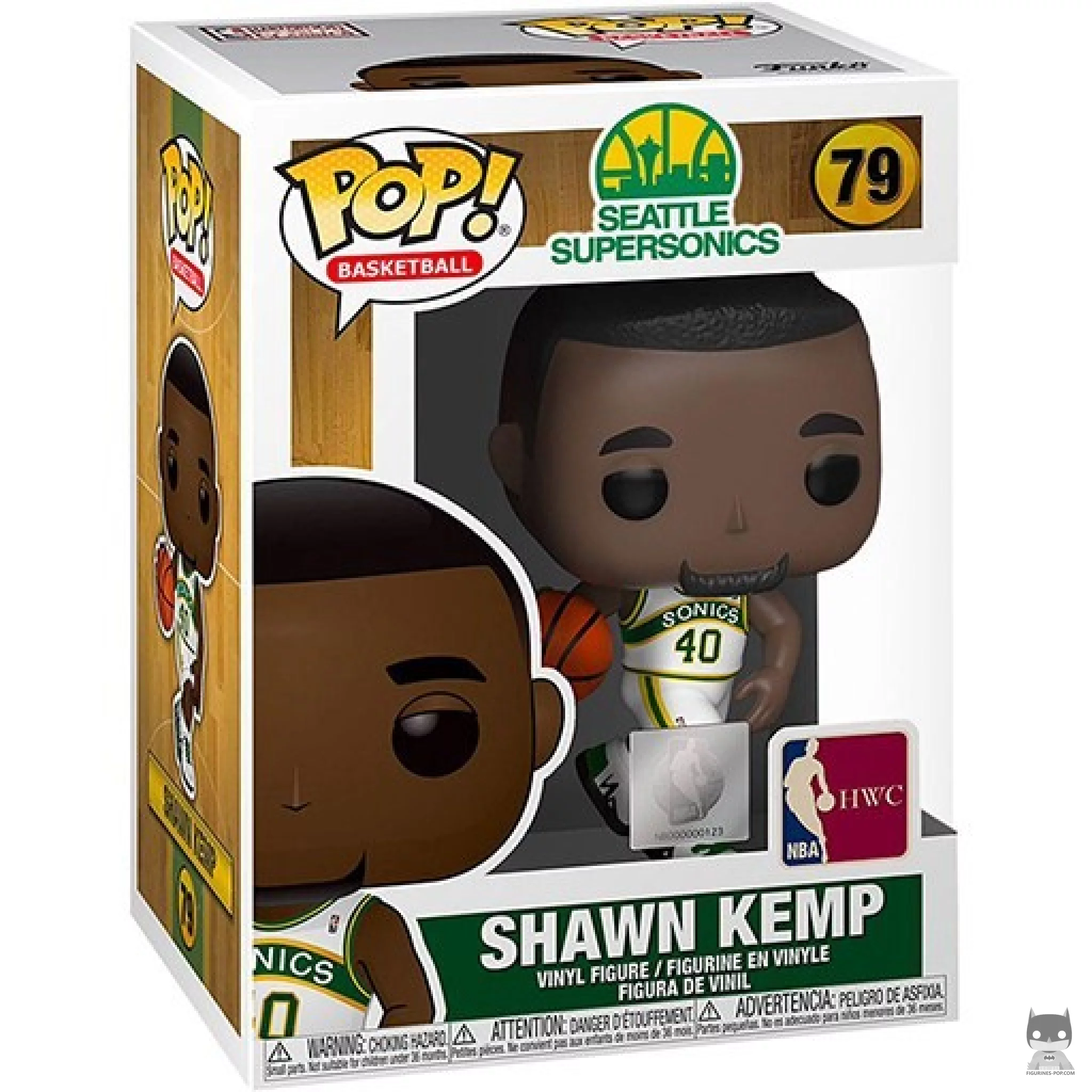 Figura Funko Pop! Shawn Kemp (Sonics local) en su caja