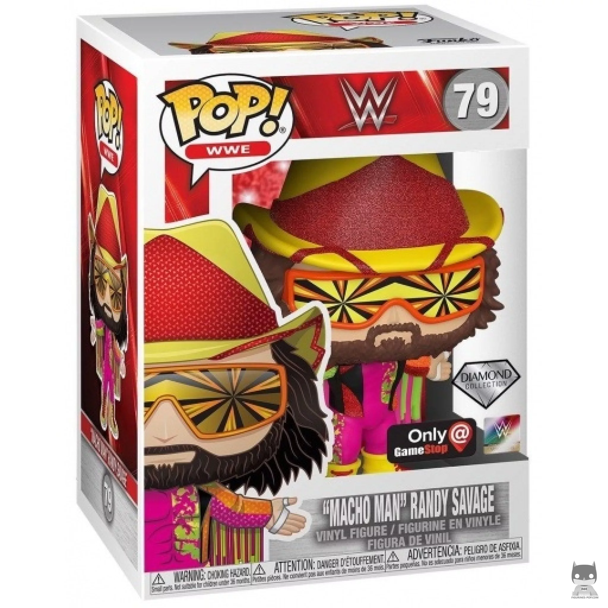 Figura Funko Pop! Macho Man Randy Savage (Purpurina de diamante) en su caja