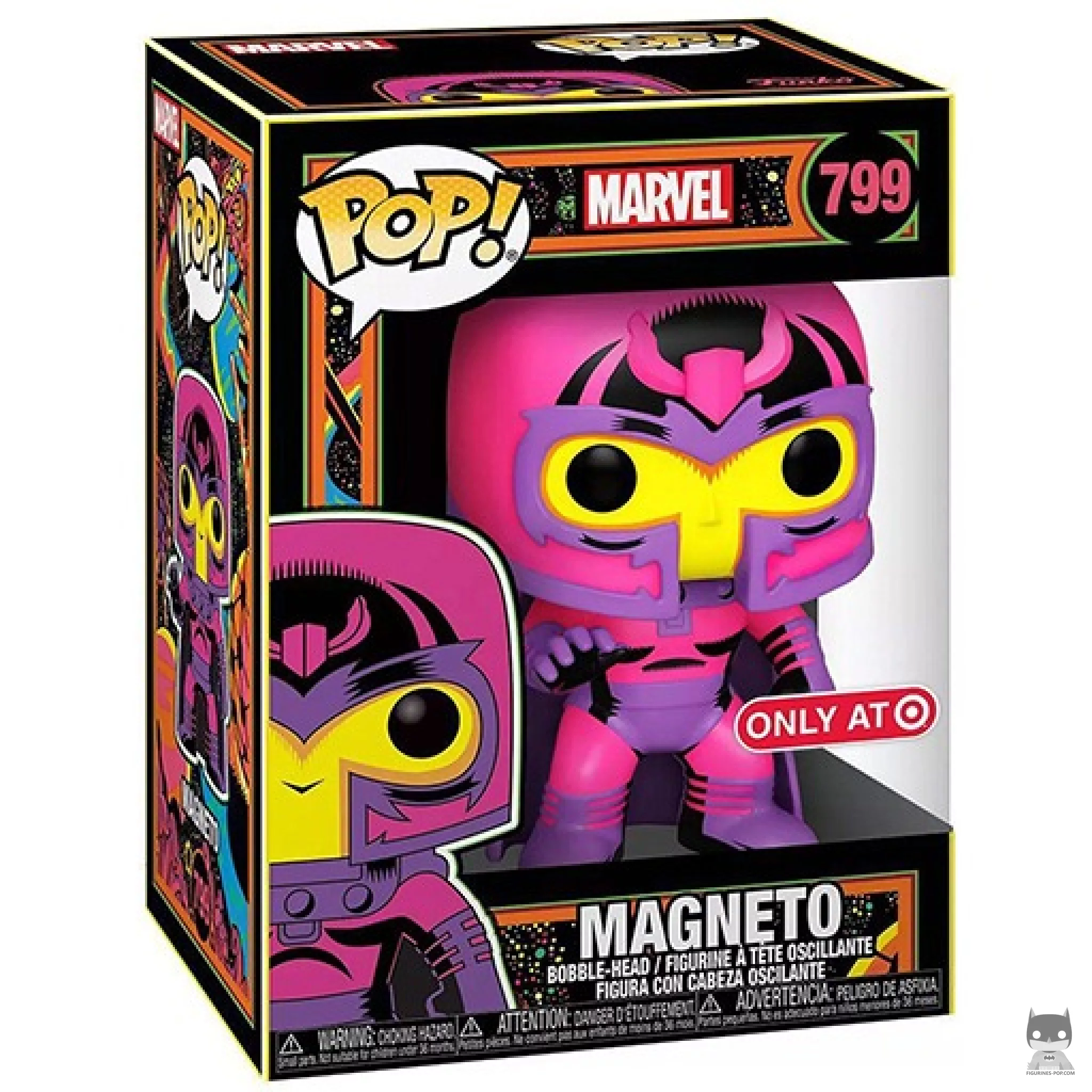 Figura Funko Pop! Magneto (Luz negra) en su caja