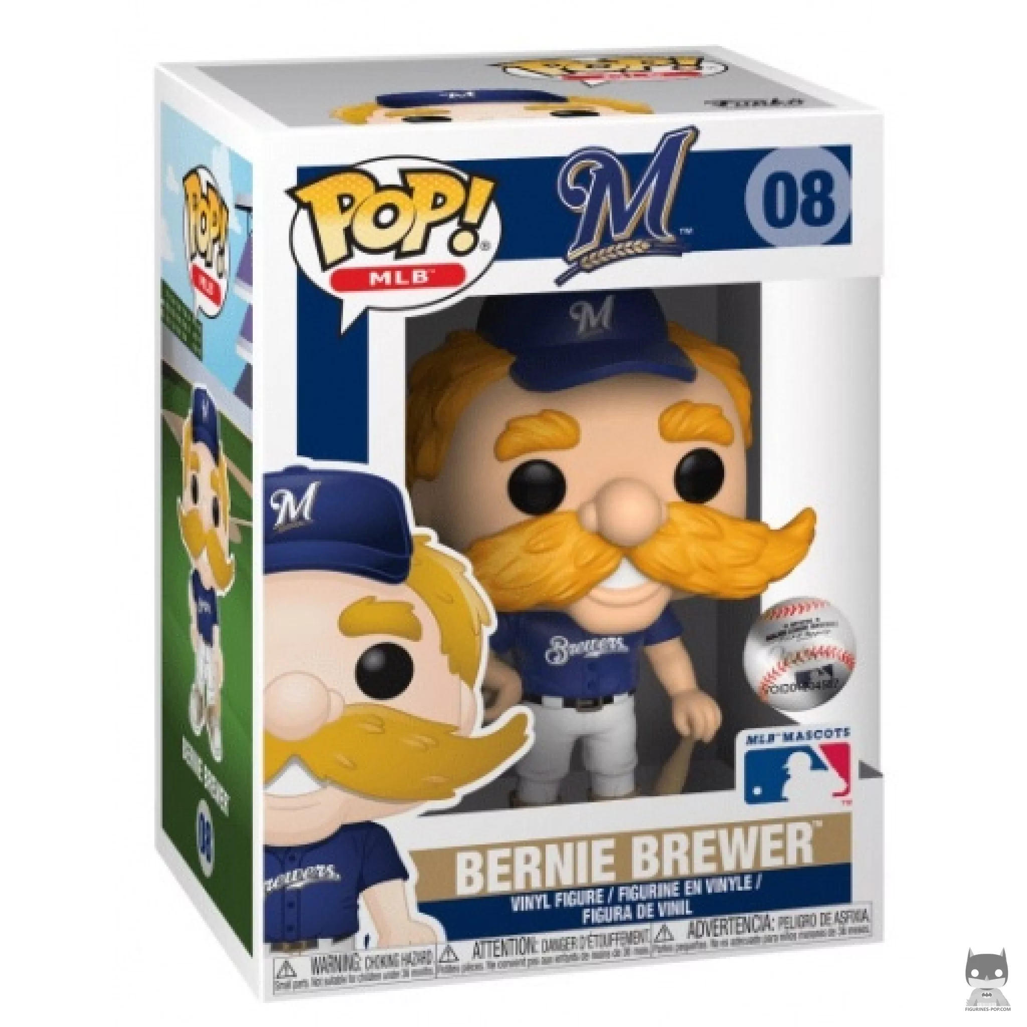Figura Funko Pop! Bernie Brewer en su caja