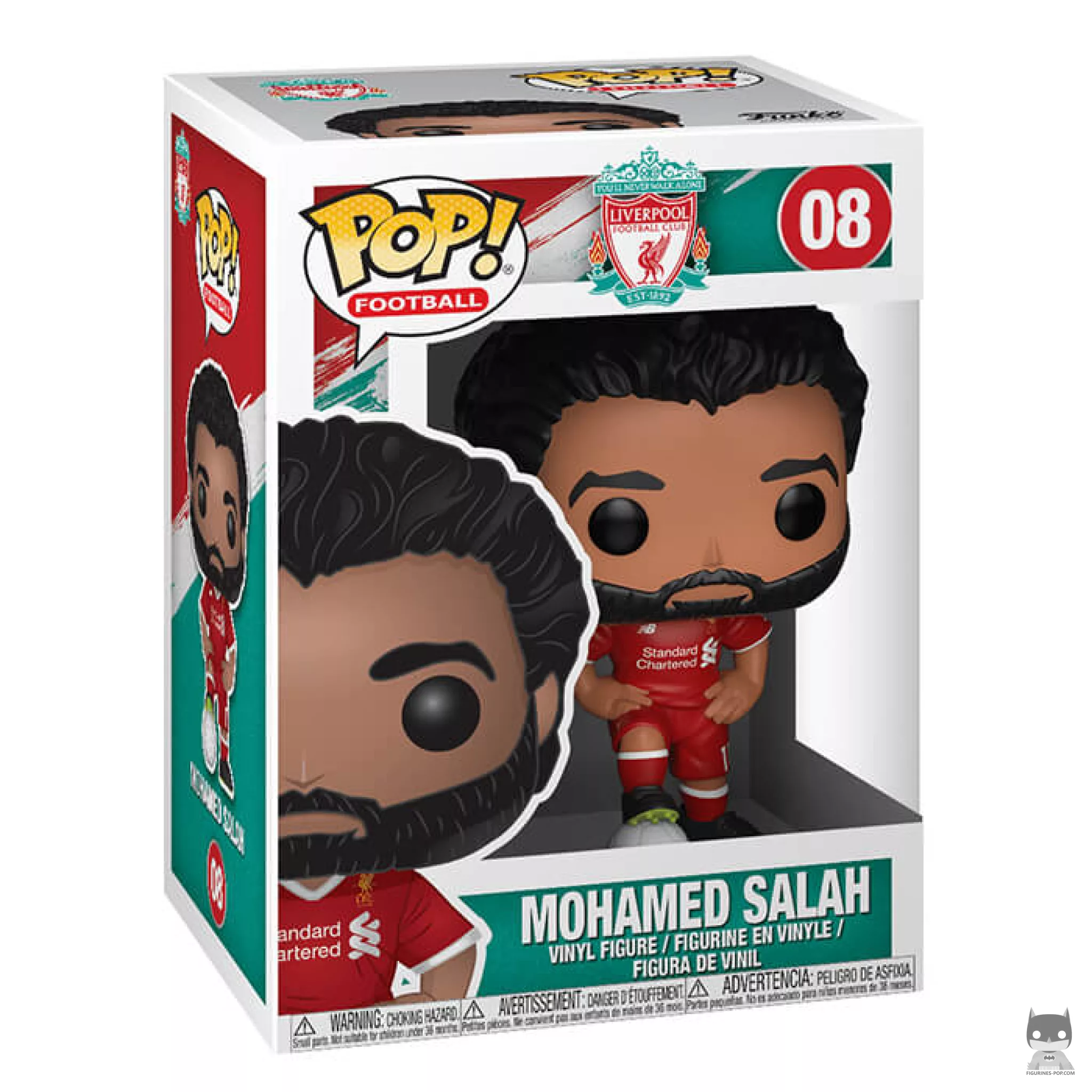 Figura Funko Pop! Mohamed Salah (Liverpool) en su caja