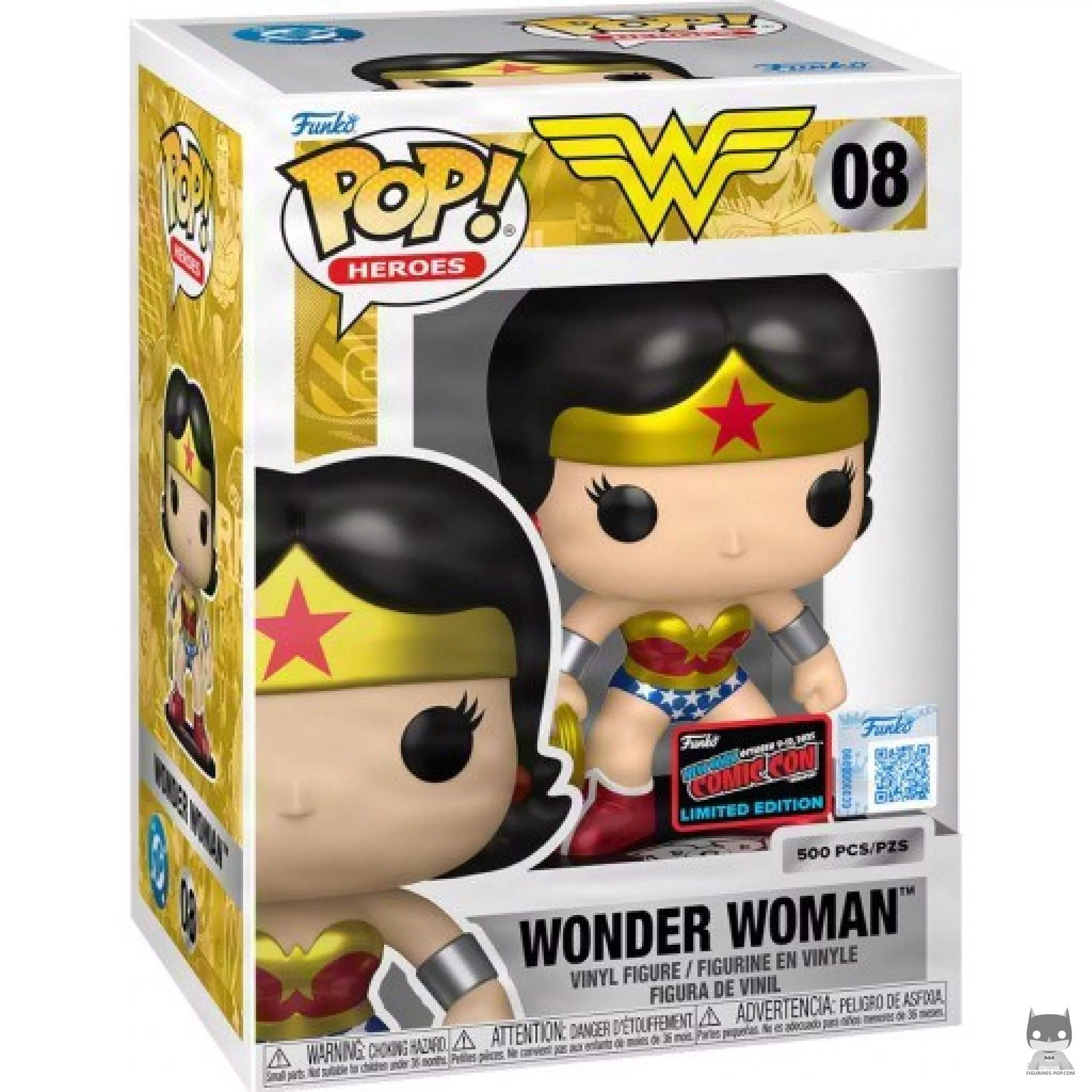 Figura Funko Pop! Wonder Woman (Metalizado) en su caja