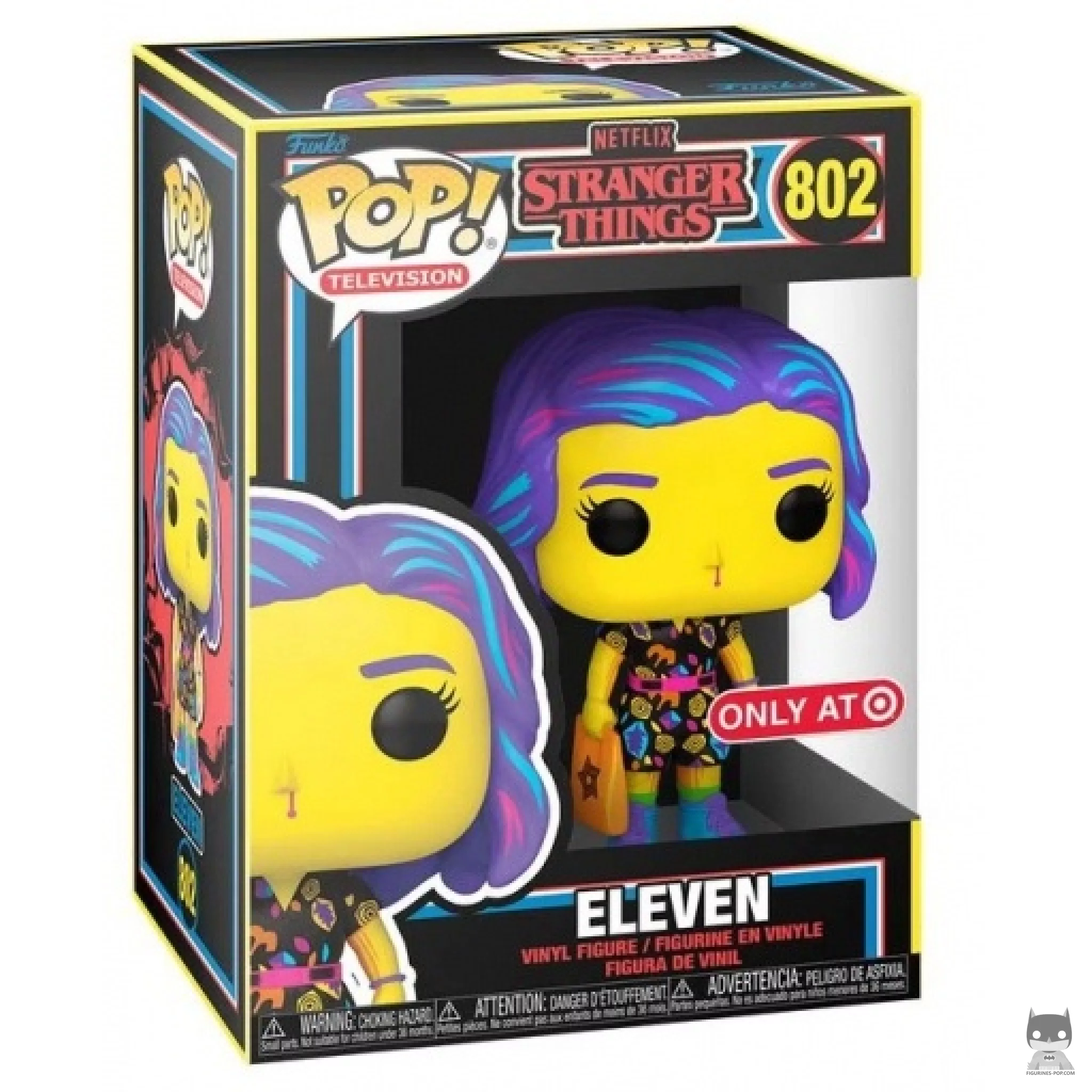Figura Funko Pop! Once con ropa del centro comercial (Luz negra) en su caja