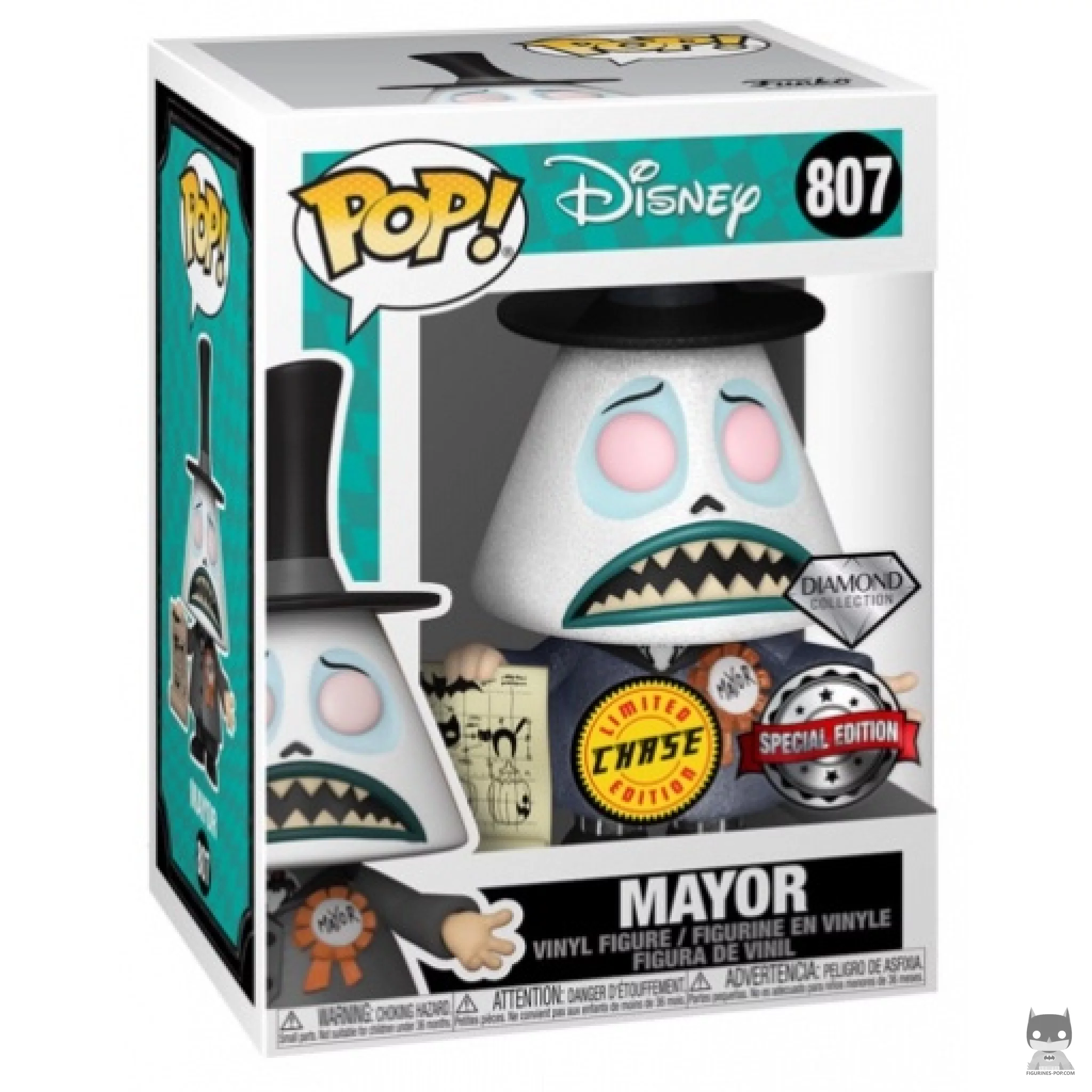 Figura Funko Pop! Alcalde (Purpurina de diamante) (Chase) en su caja