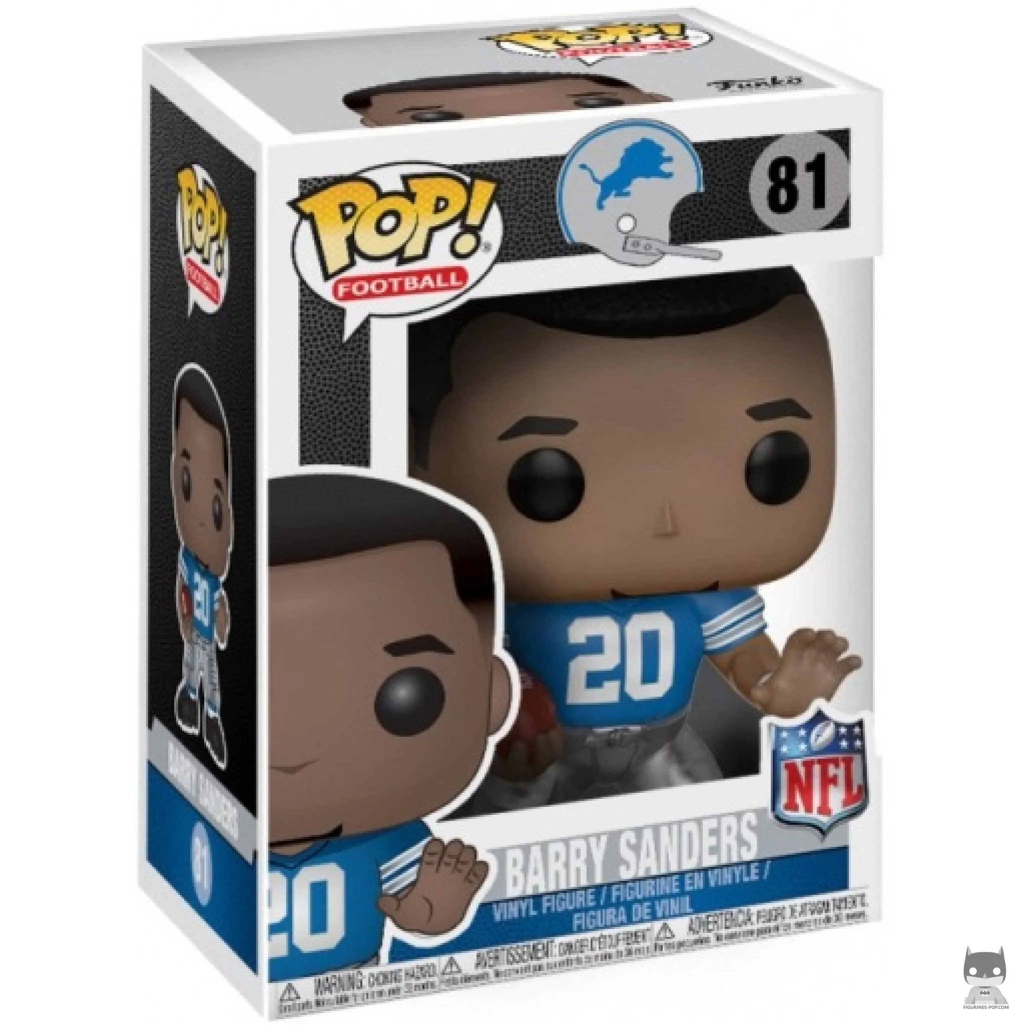 Figura Funko Pop! Barry Sanders (Lions local) en su caja