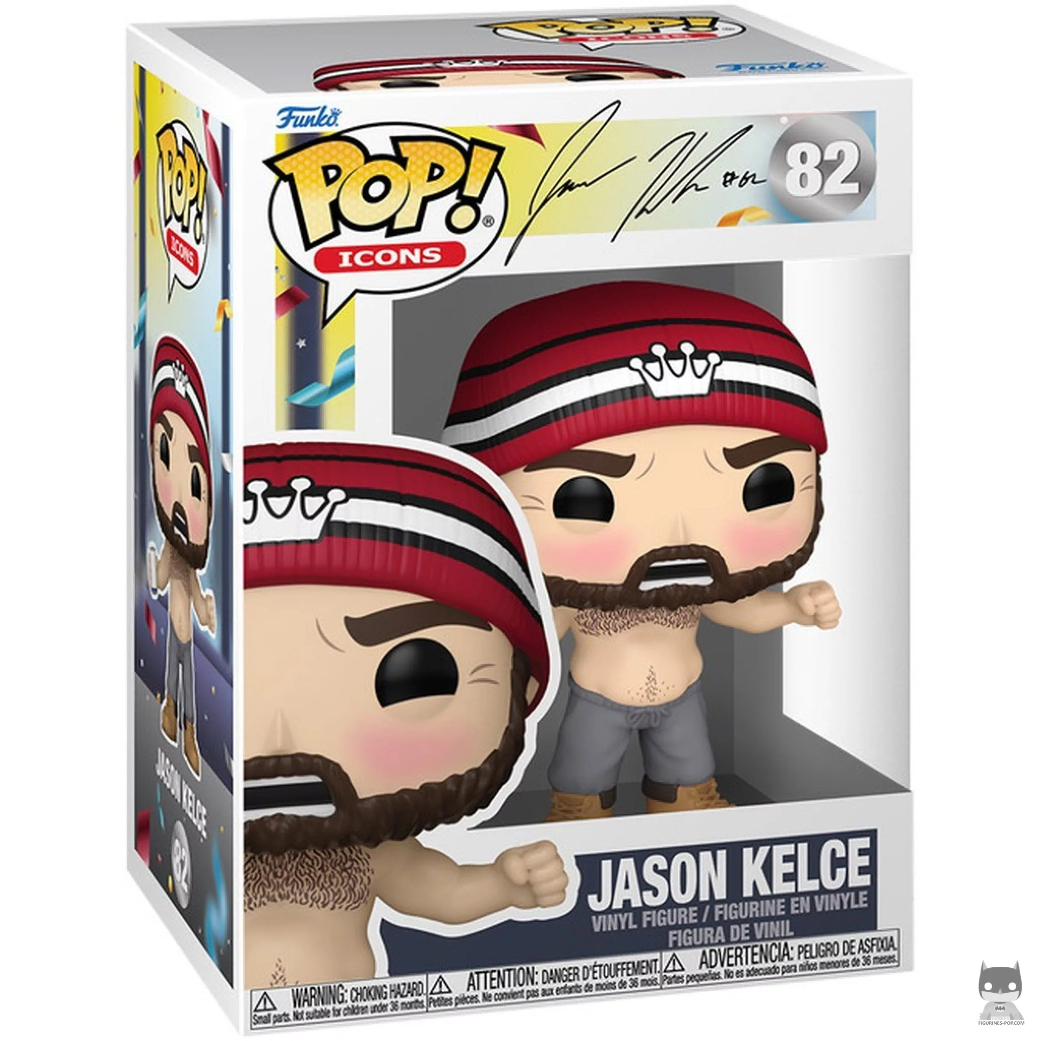 Figura Funko Pop! Jason Kelce (Sin camiseta) en su caja
