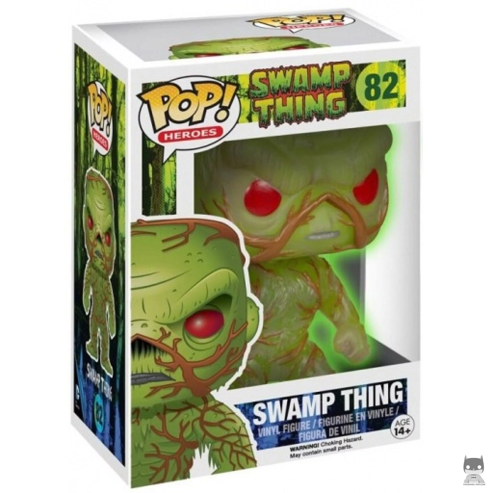 Figura Funko Pop! Swamp Thing (Brilla en la oscuridad) en su caja