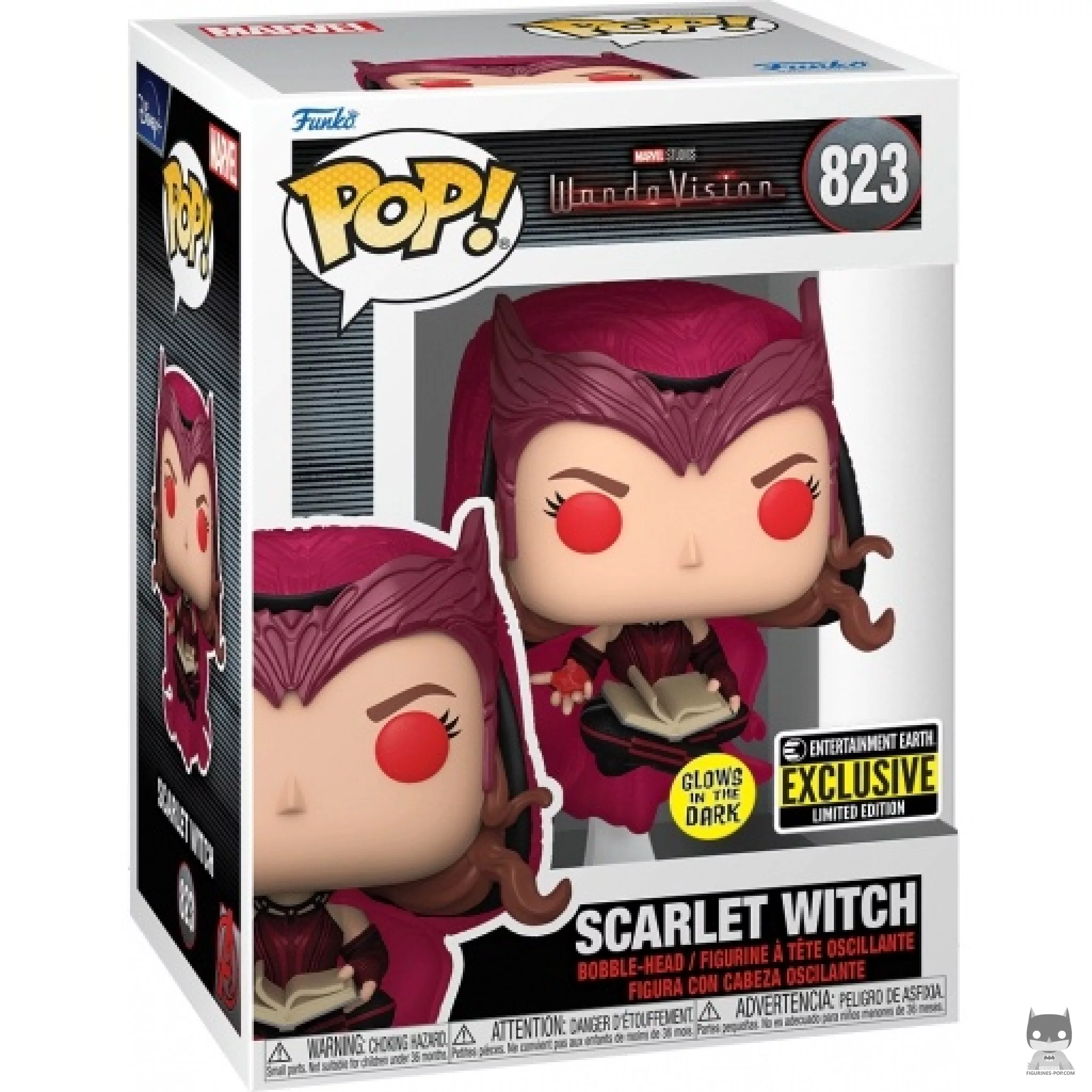 Figura Funko Pop! Bruja Escarlata (Brilla en la oscuridad) en su caja