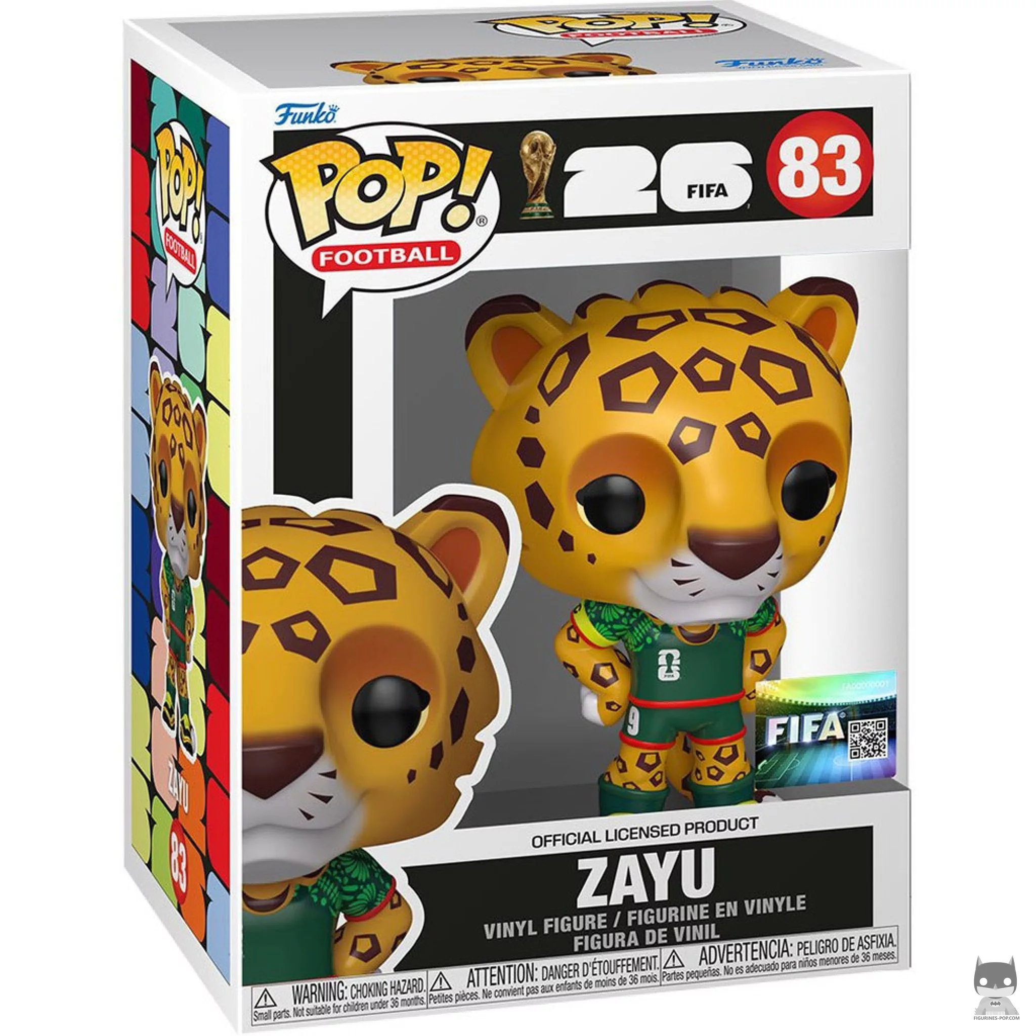 Figura Funko Pop! Zayu (Mascota del Mundial de la FIFA 2026) en su caja