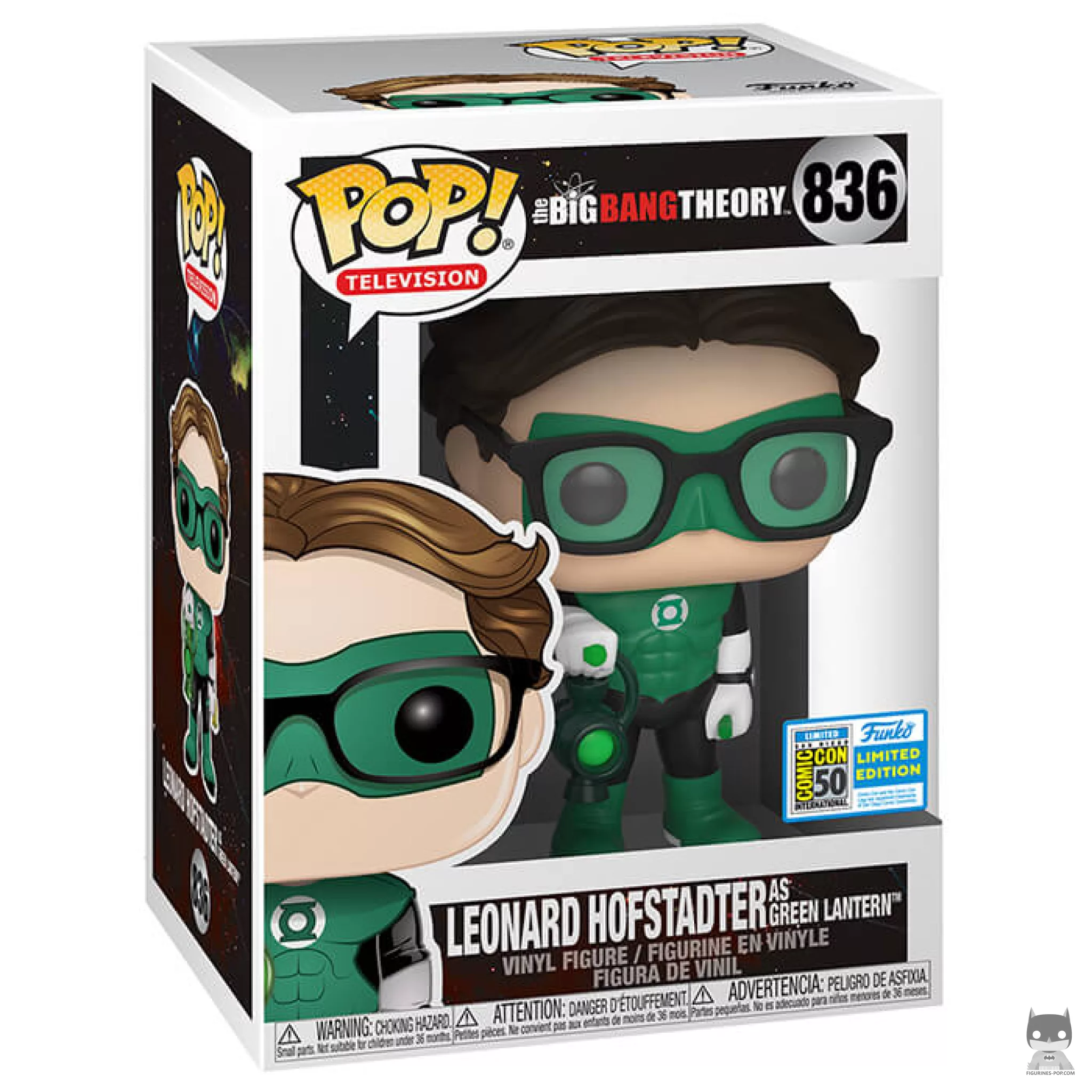 Figura Funko Pop! Leonard Hofstadter como Linterna Verde en su caja