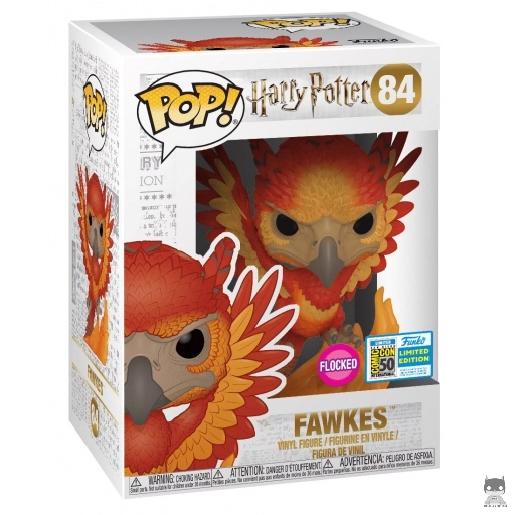 Figura Funko Pop! Fawkes (Flocado) en su caja