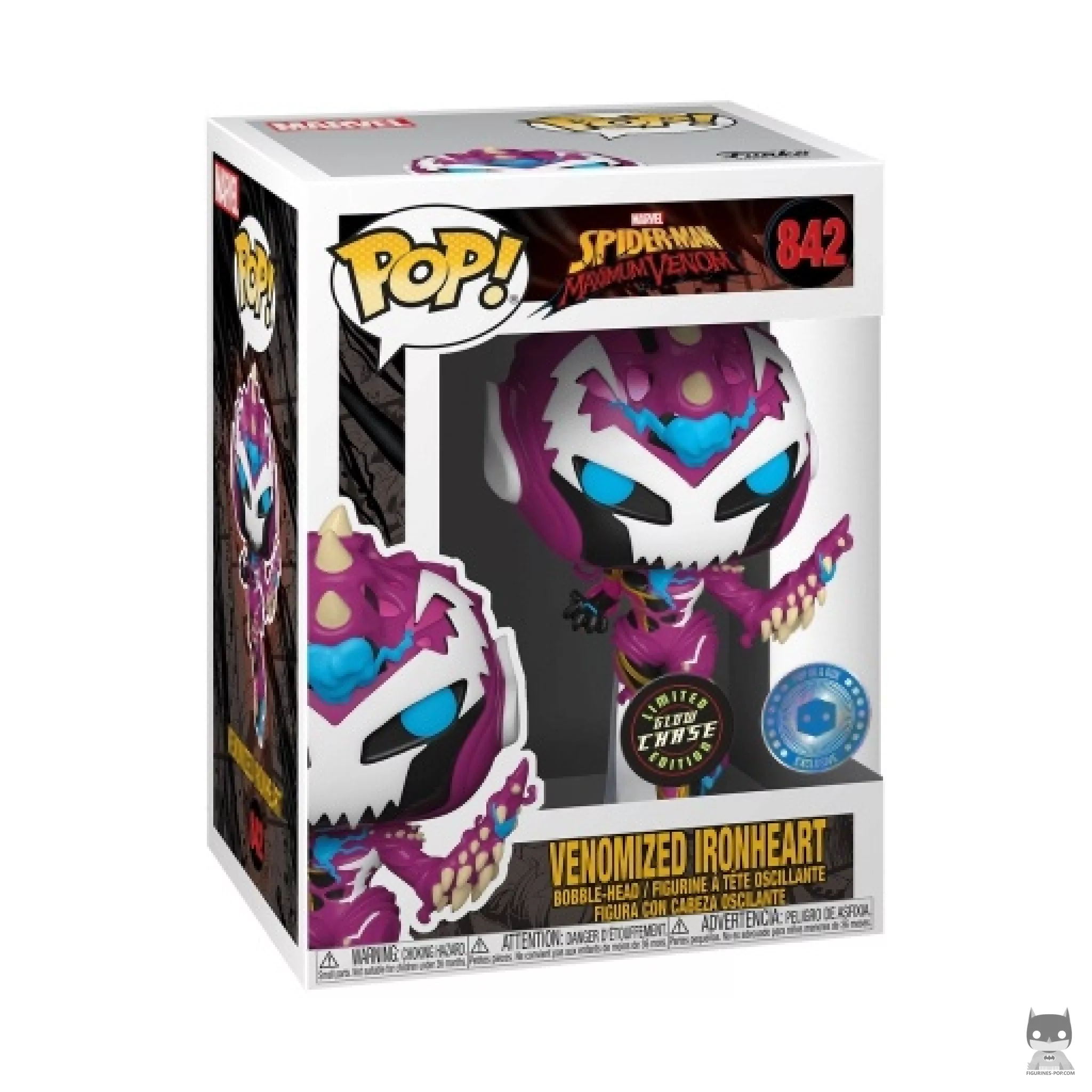 Figura Funko Pop! Ironheart venomizada (Chase) en su caja