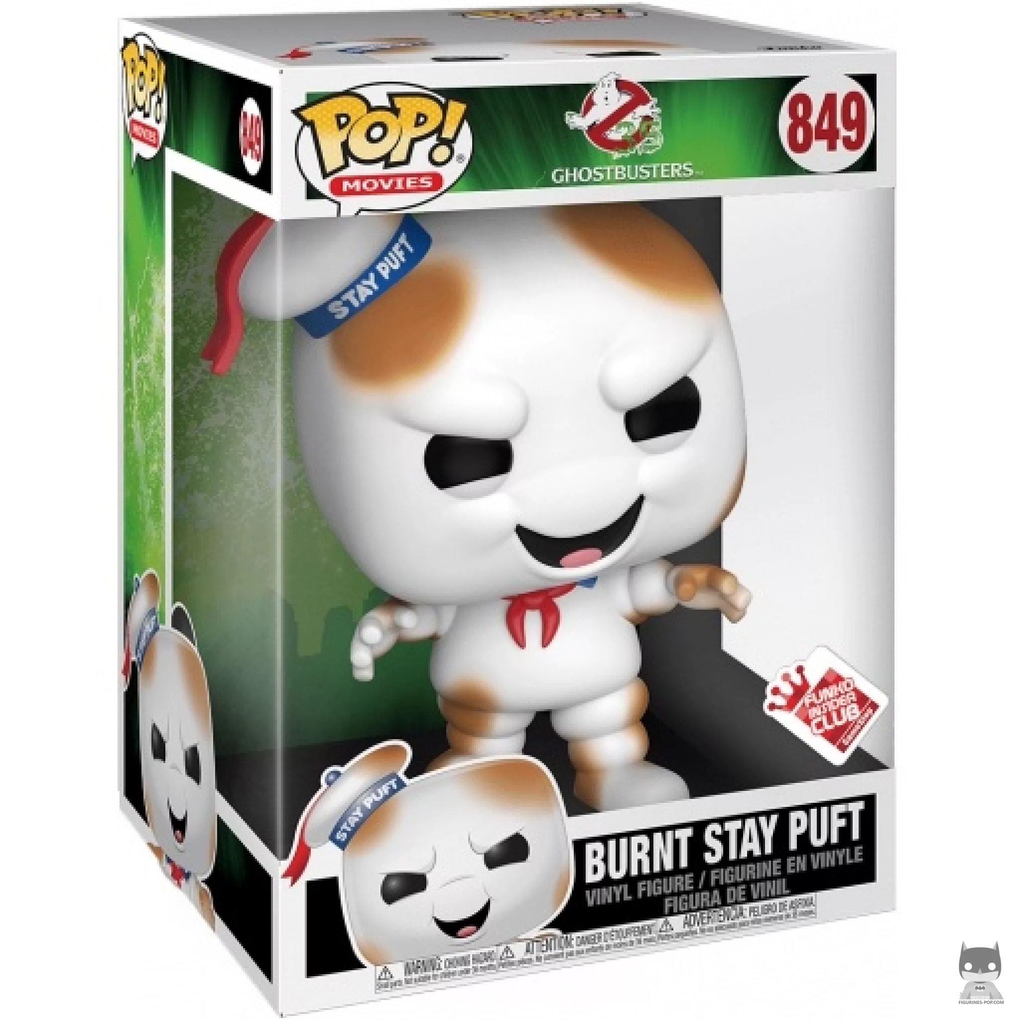 Figura Funko Pop! Hombre de Malvavisco Stay Puft quemado (Supersized) en su caja