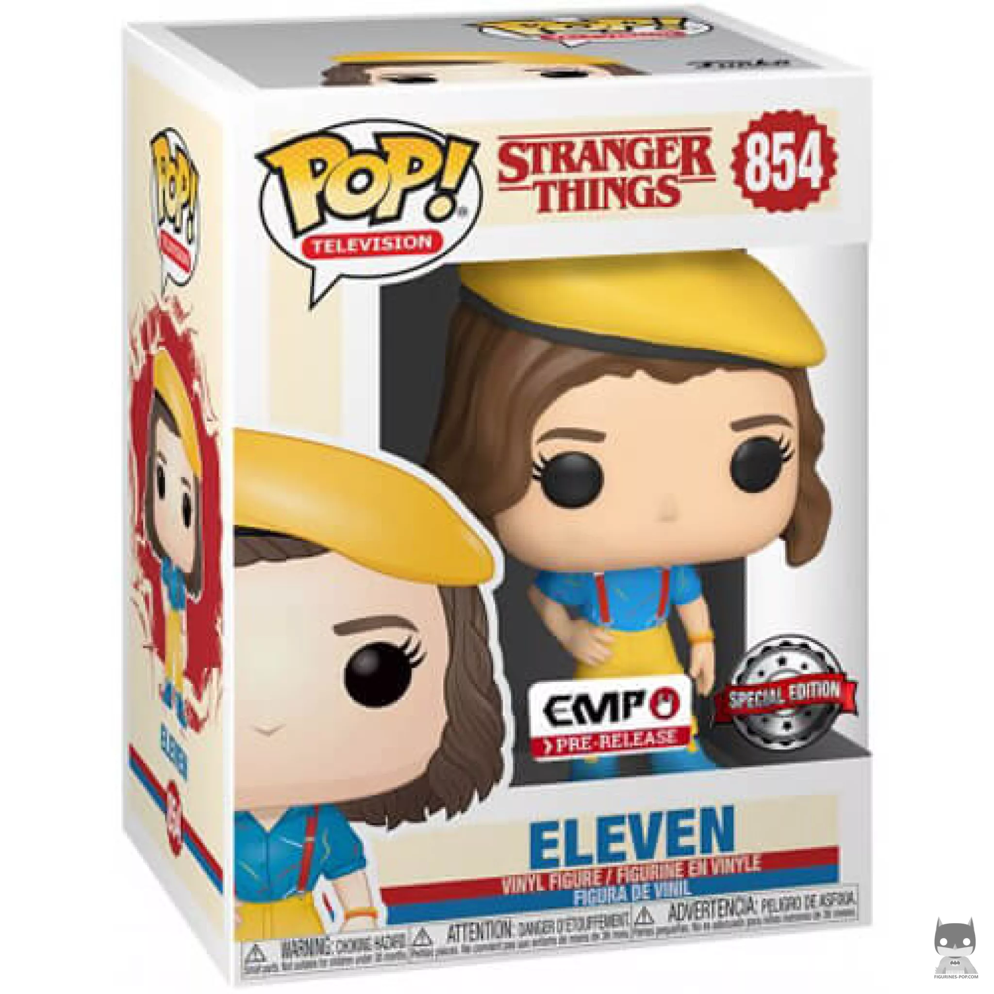 Figura Funko Pop! Once con atuendo amarillo en su caja