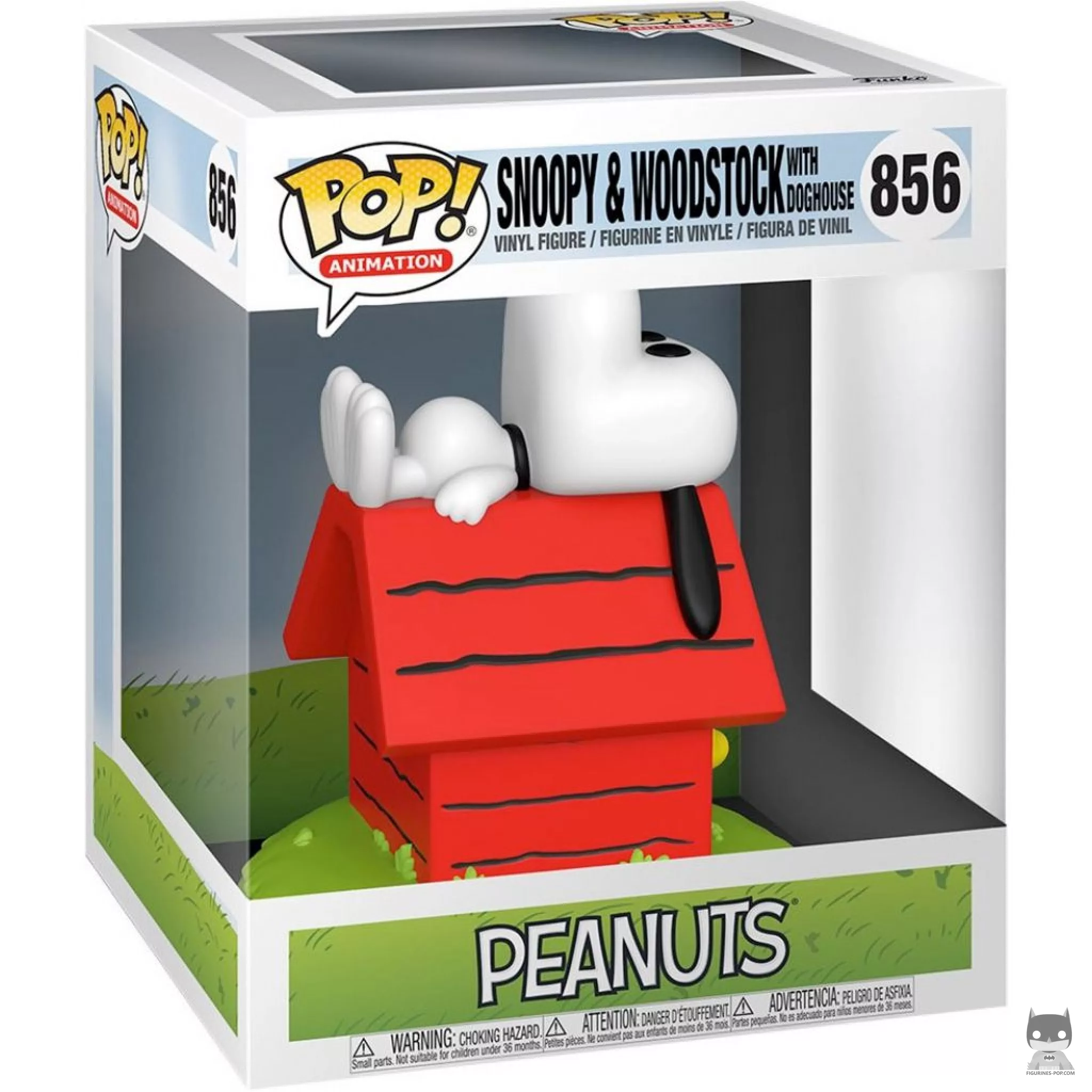 Figura Funko Pop! Snoopy & Woodstock con la caseta en su caja