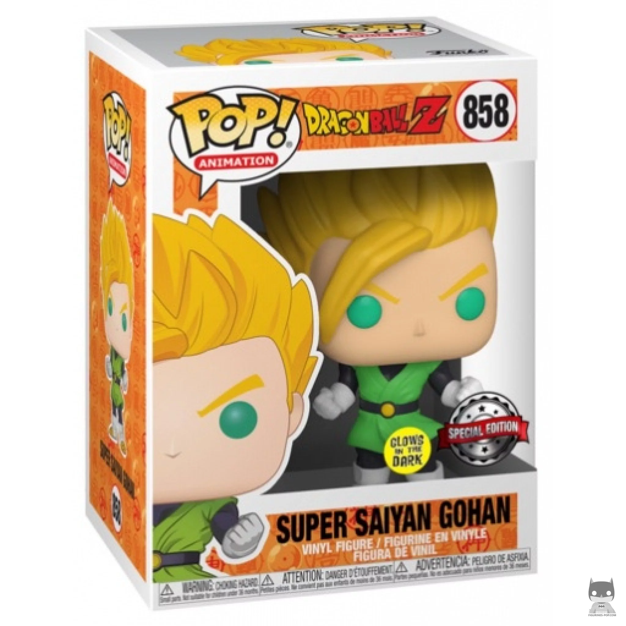 Figura Funko Pop! Gohan Super Saiyan (Brilla en la oscuridad) en su caja