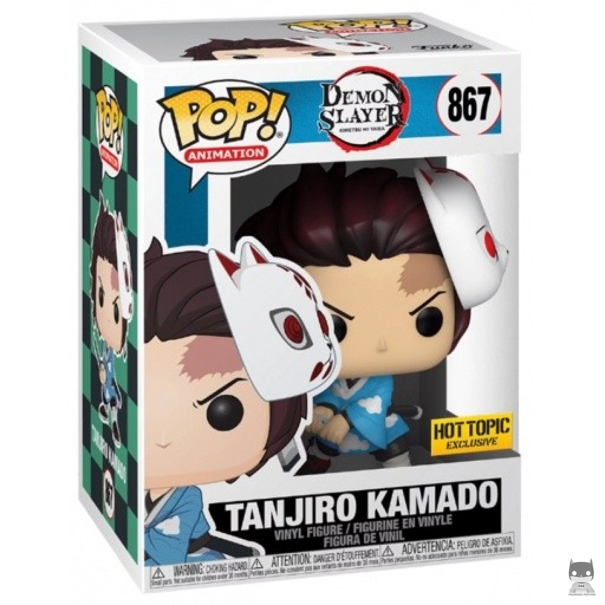 Figura Funko Pop! Tanjiro Kamado con máscara en su caja