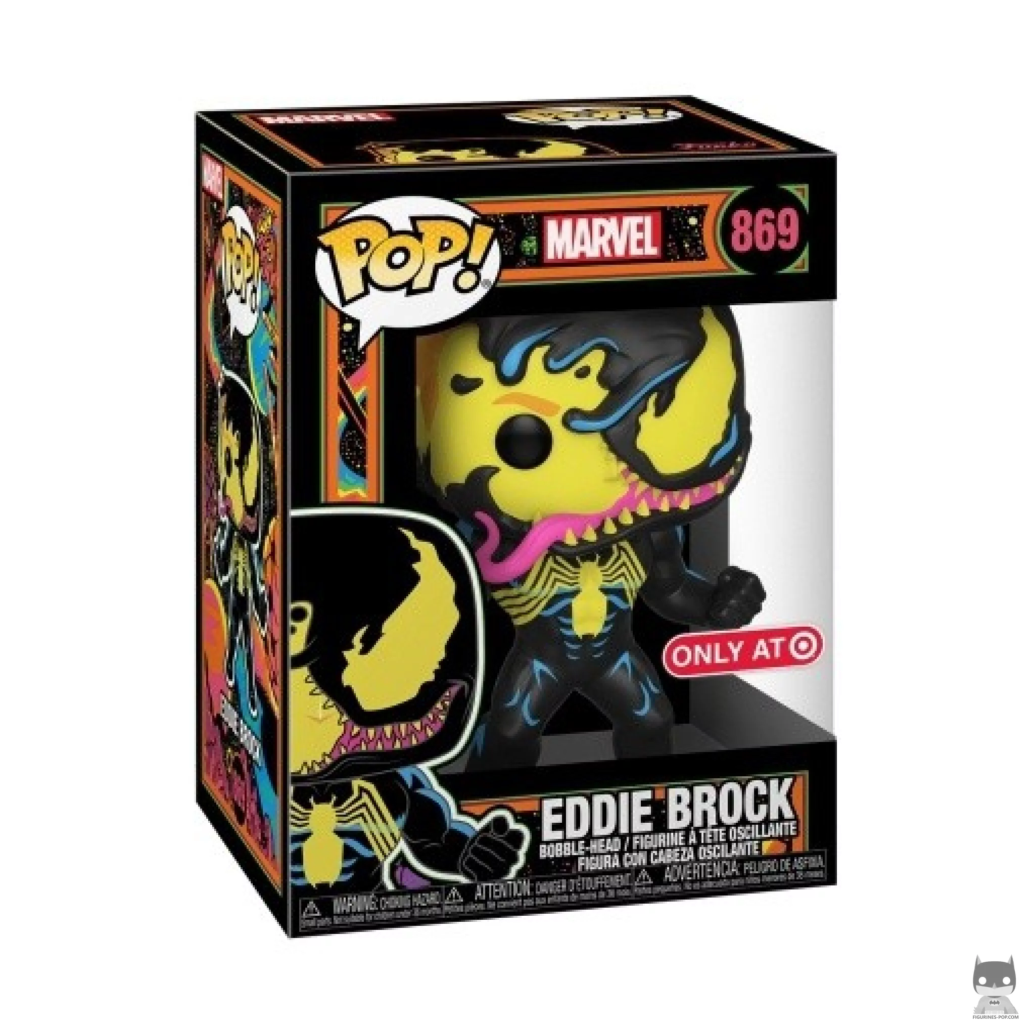 Figura Funko Pop! Eddie Brock (Luz negra) en su caja