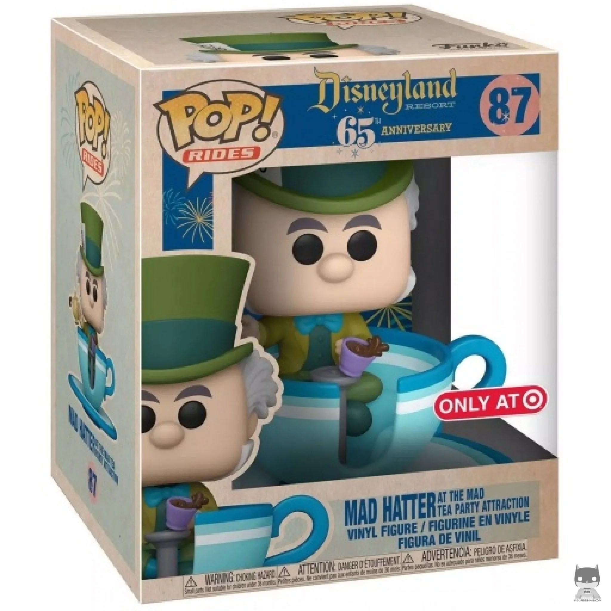 Figura Funko Pop! Sombrerero Loco en la atracción Mad Tea Party en su caja