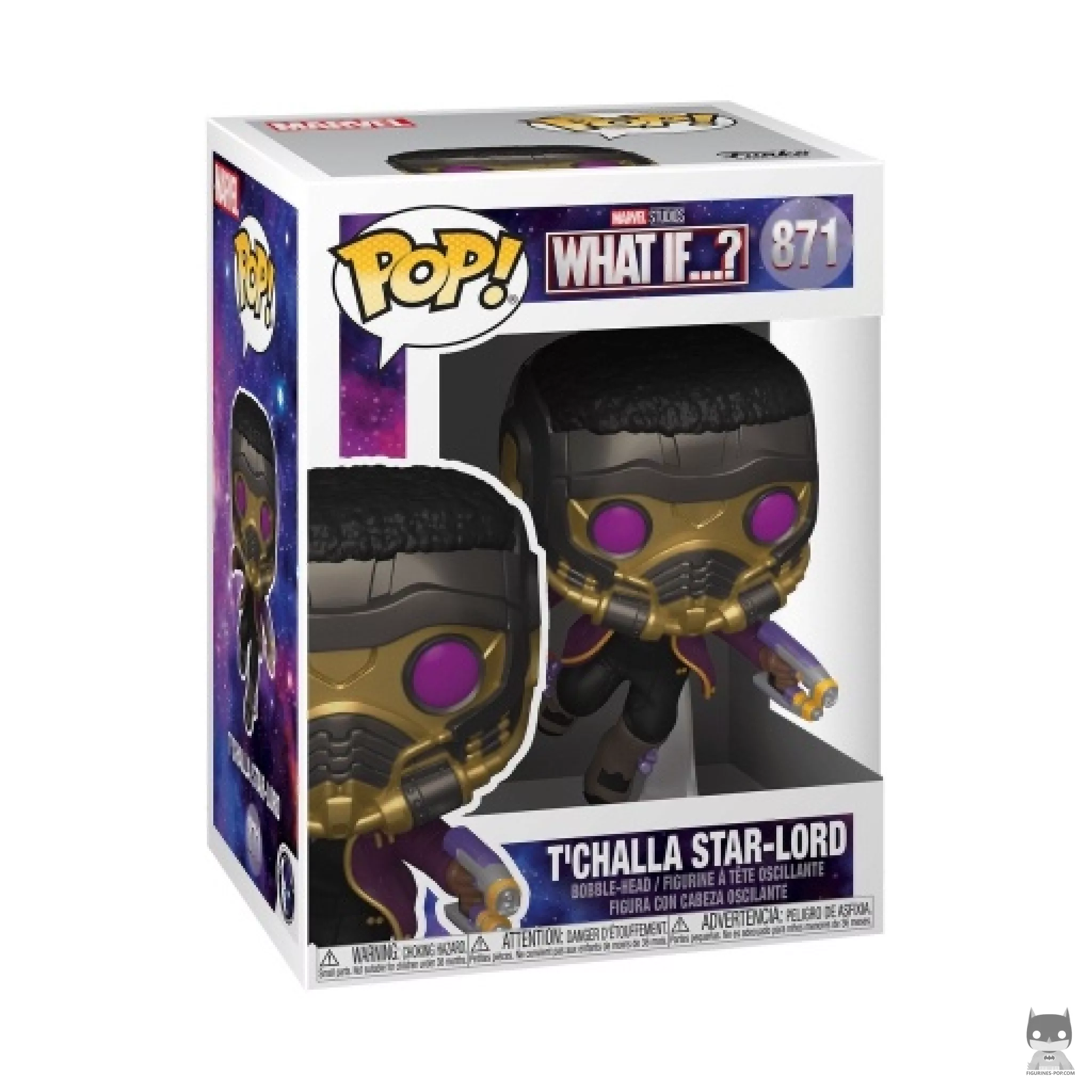 Figura Funko Pop! T'Challa Star-Lord en su caja