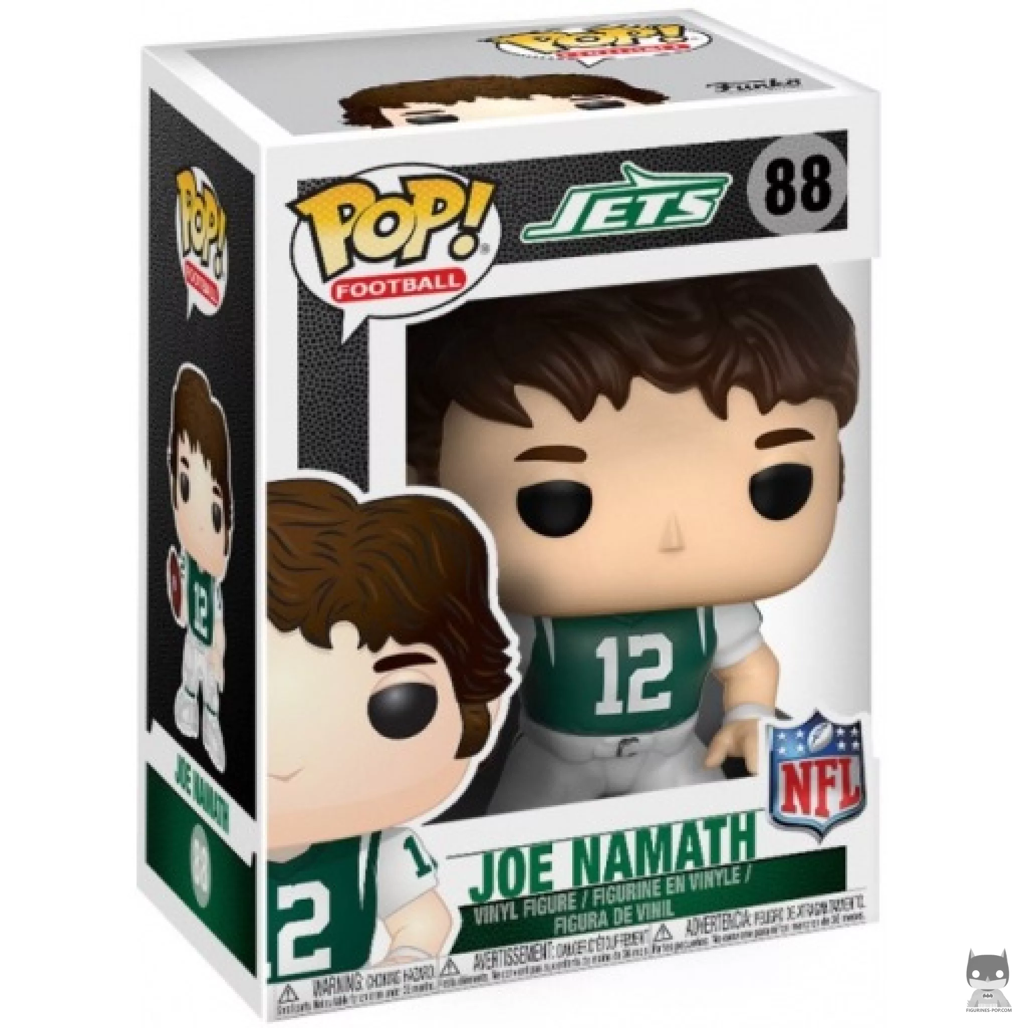 Figura Funko Pop! Joe Namath (Jets local) en su caja